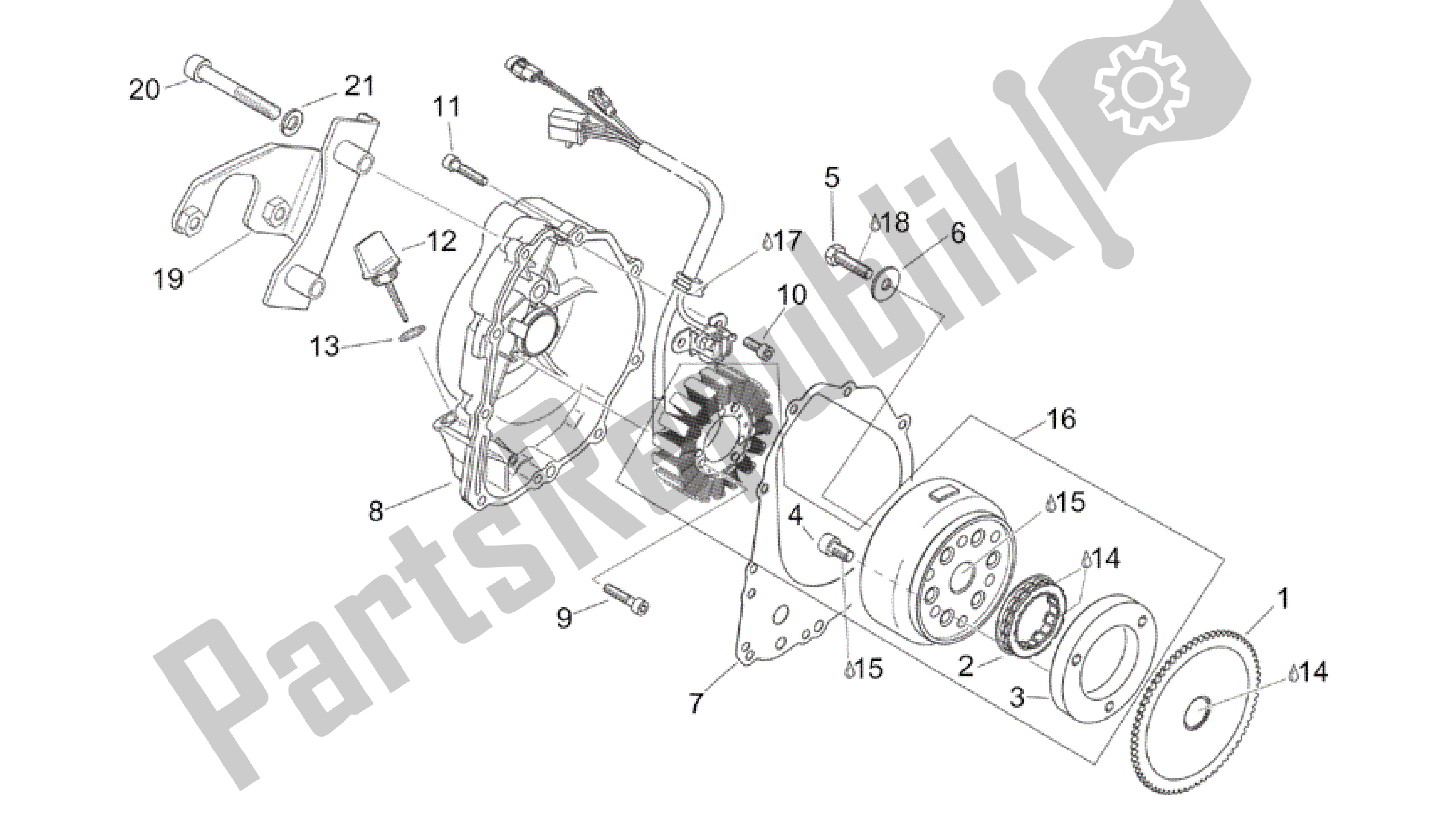 All parts for the Ignition Unit of the Aprilia Scarabeo 150 1999 - 2004
