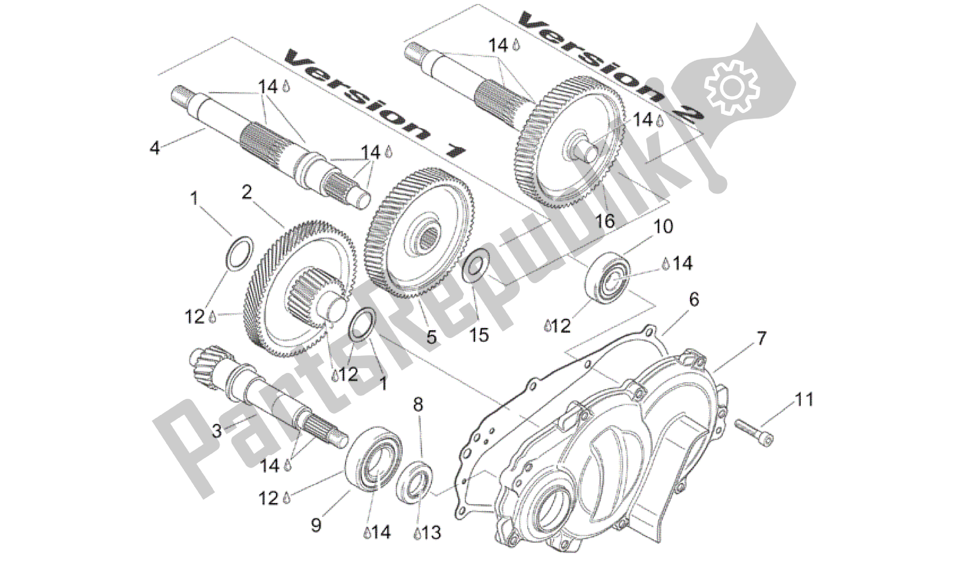 Alle Teile für das Übertragung des Aprilia Scarabeo 150 1999 - 2004