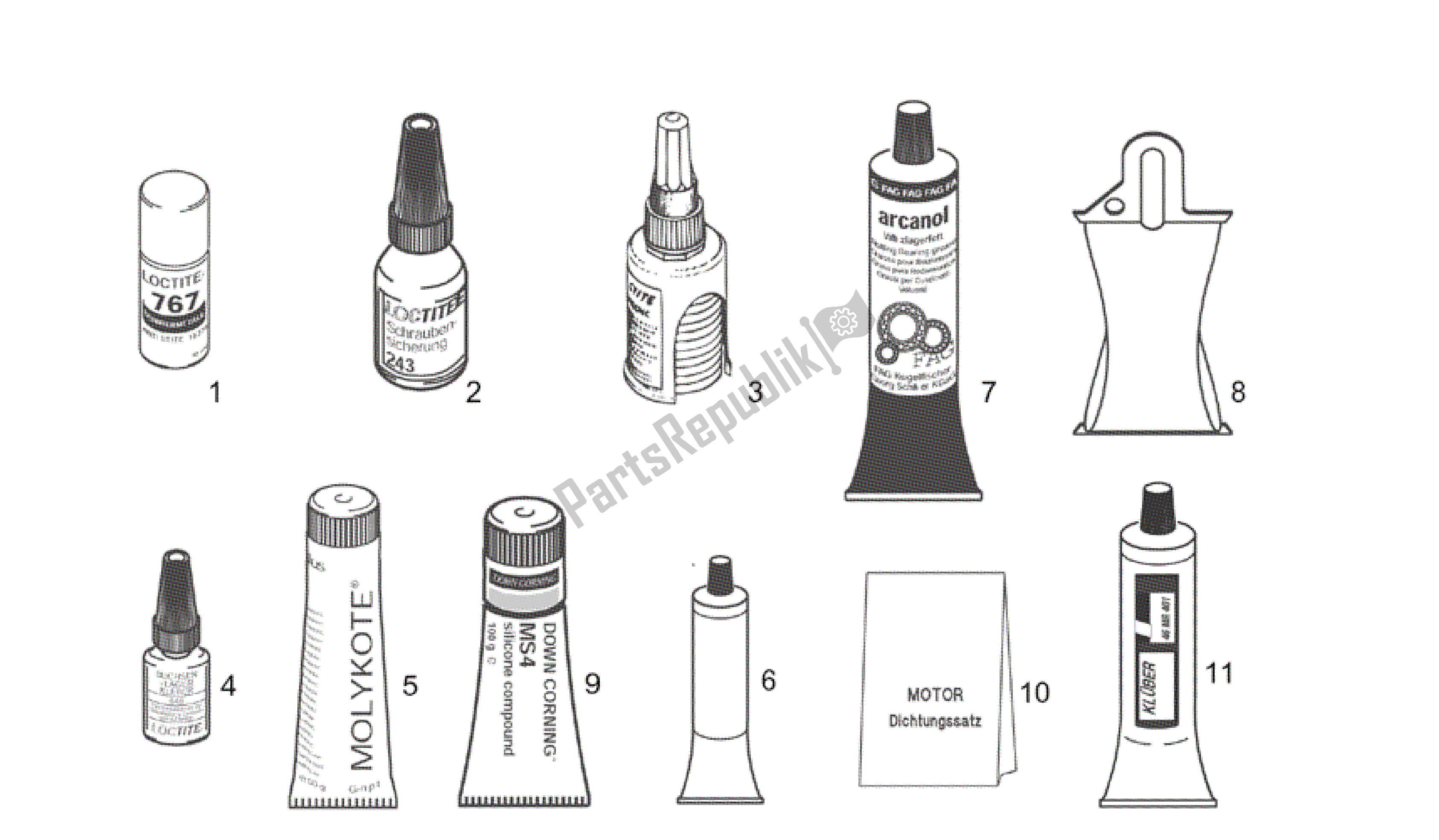 Alle onderdelen voor de Afdichtings- En Smeermiddelen van de Aprilia Scarabeo 150 1999 - 2004