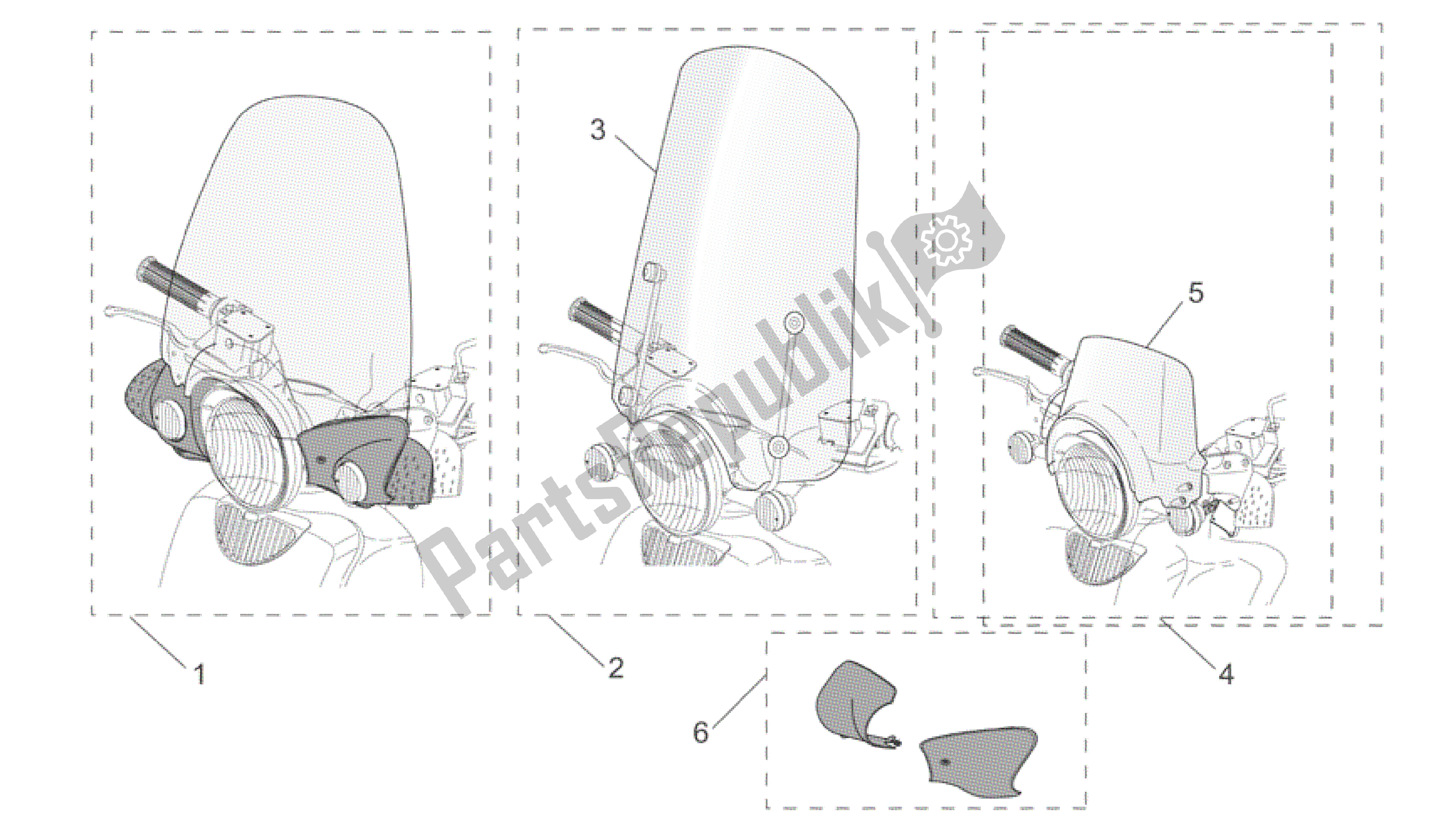 Toutes les pièces pour le Acc. - Pare-brise du Aprilia Scarabeo 150 1999 - 2004