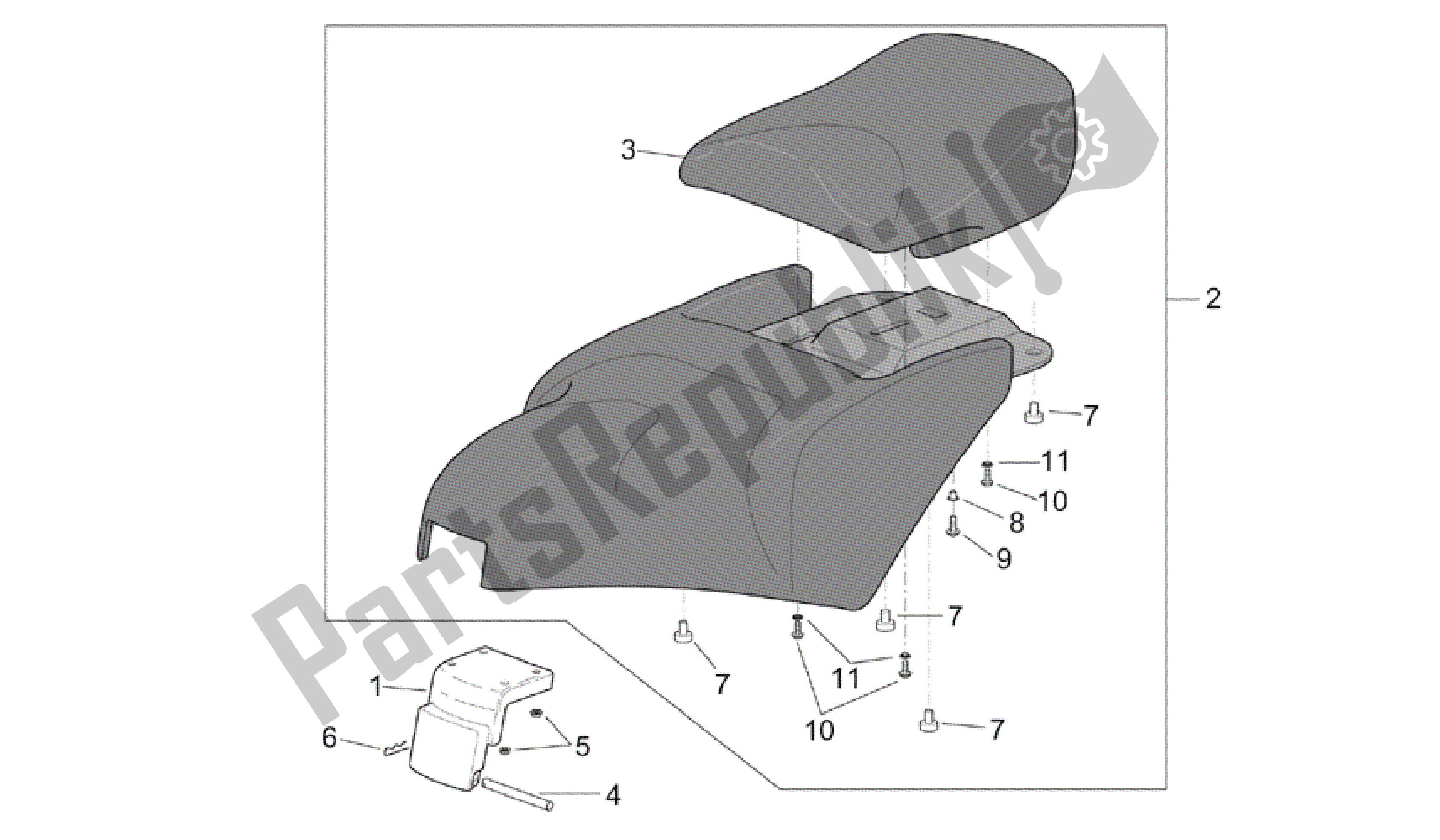 All parts for the Saddle Unit of the Aprilia Scarabeo 150 1999 - 2004