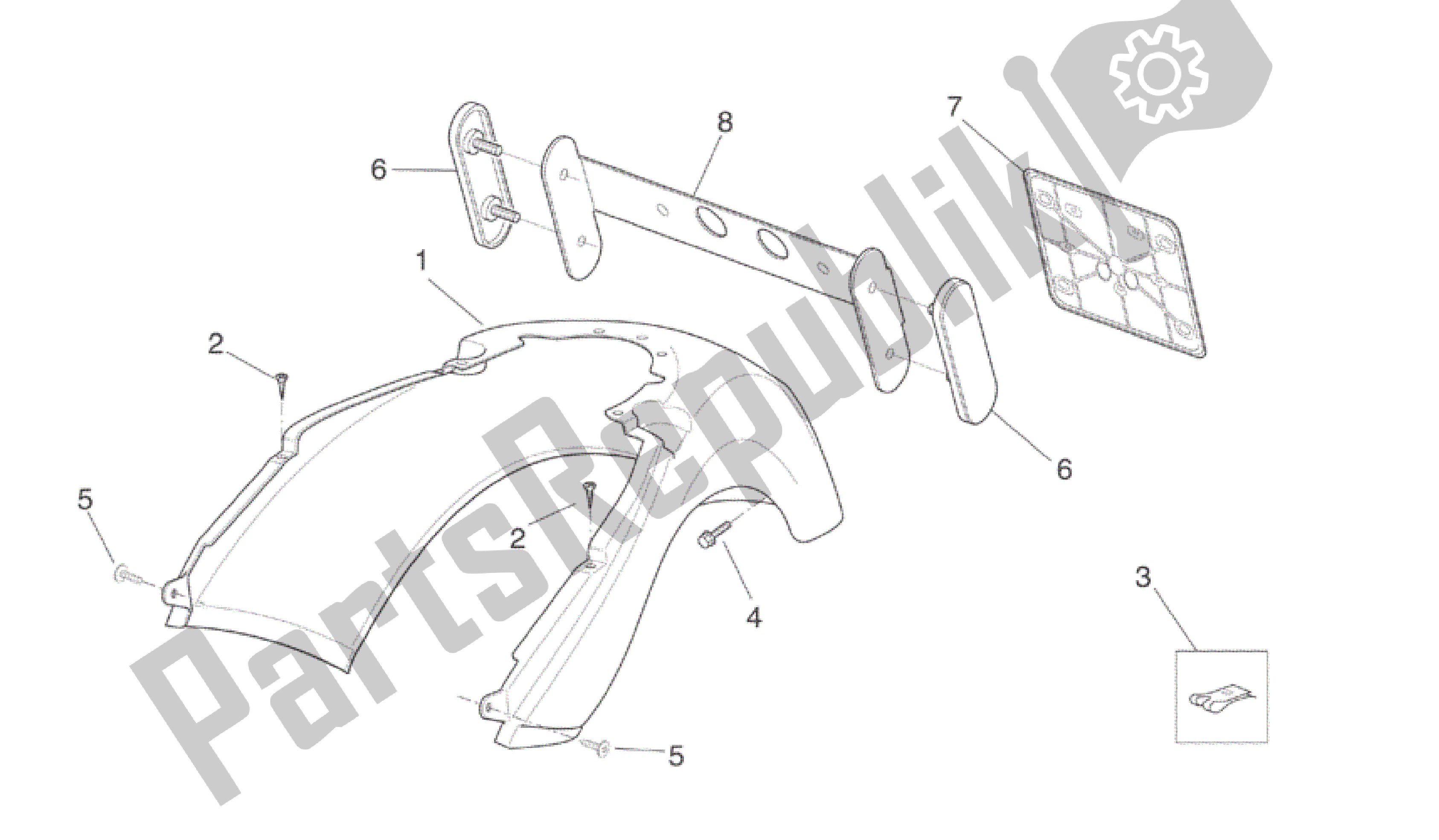 Todas las partes para Cuerpo Trasero Ii de Aprilia Scarabeo 150 1999 - 2004