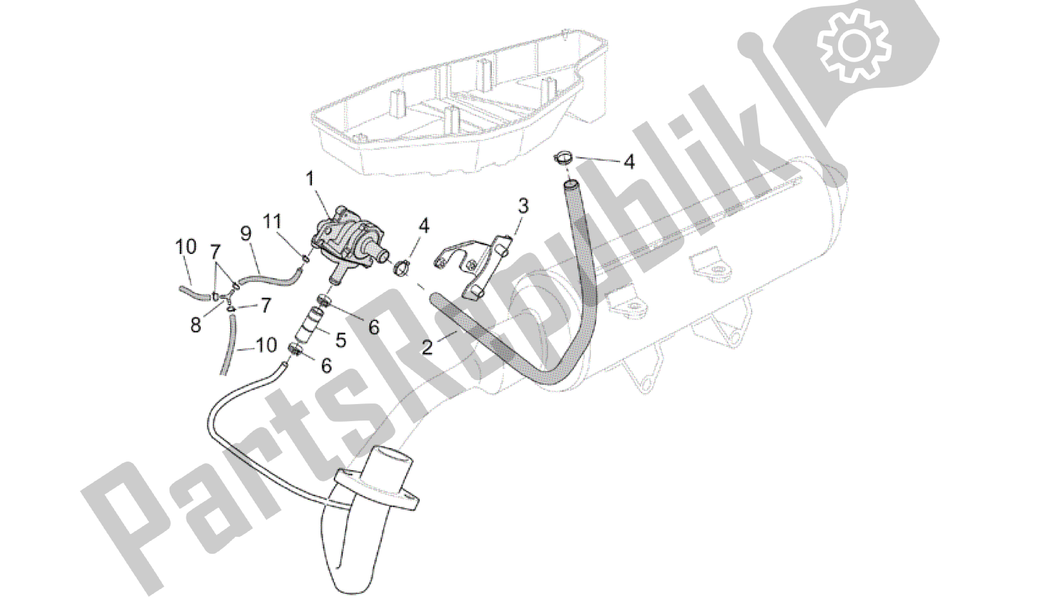 Toutes les pièces pour le Air Secondaire du Aprilia Scarabeo 150 1999 - 2004