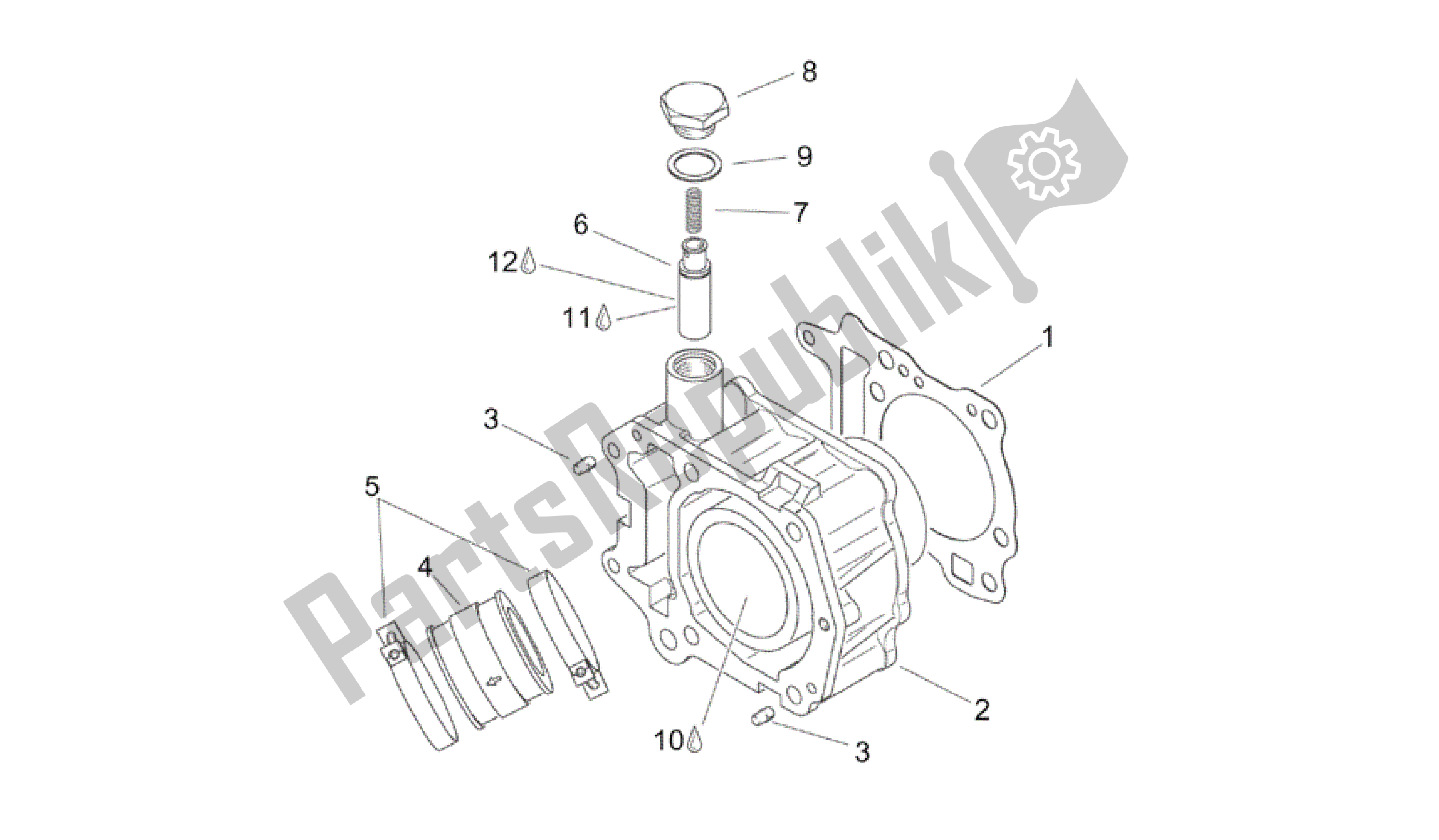 Tutte le parti per il Cilindro del Aprilia Scarabeo 200 1999 - 2004