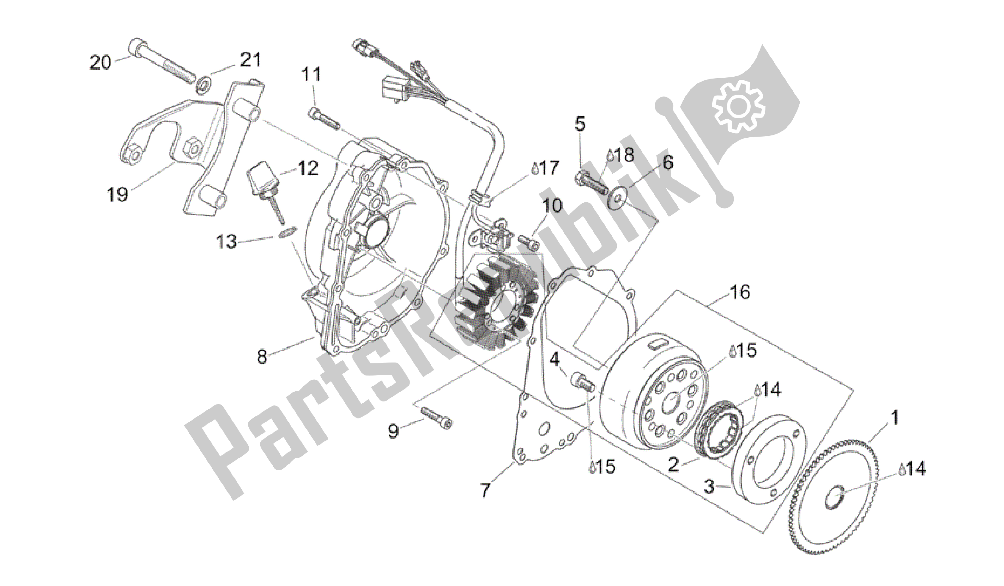 All parts for the Ignition Unit of the Aprilia Scarabeo 200 1999 - 2004