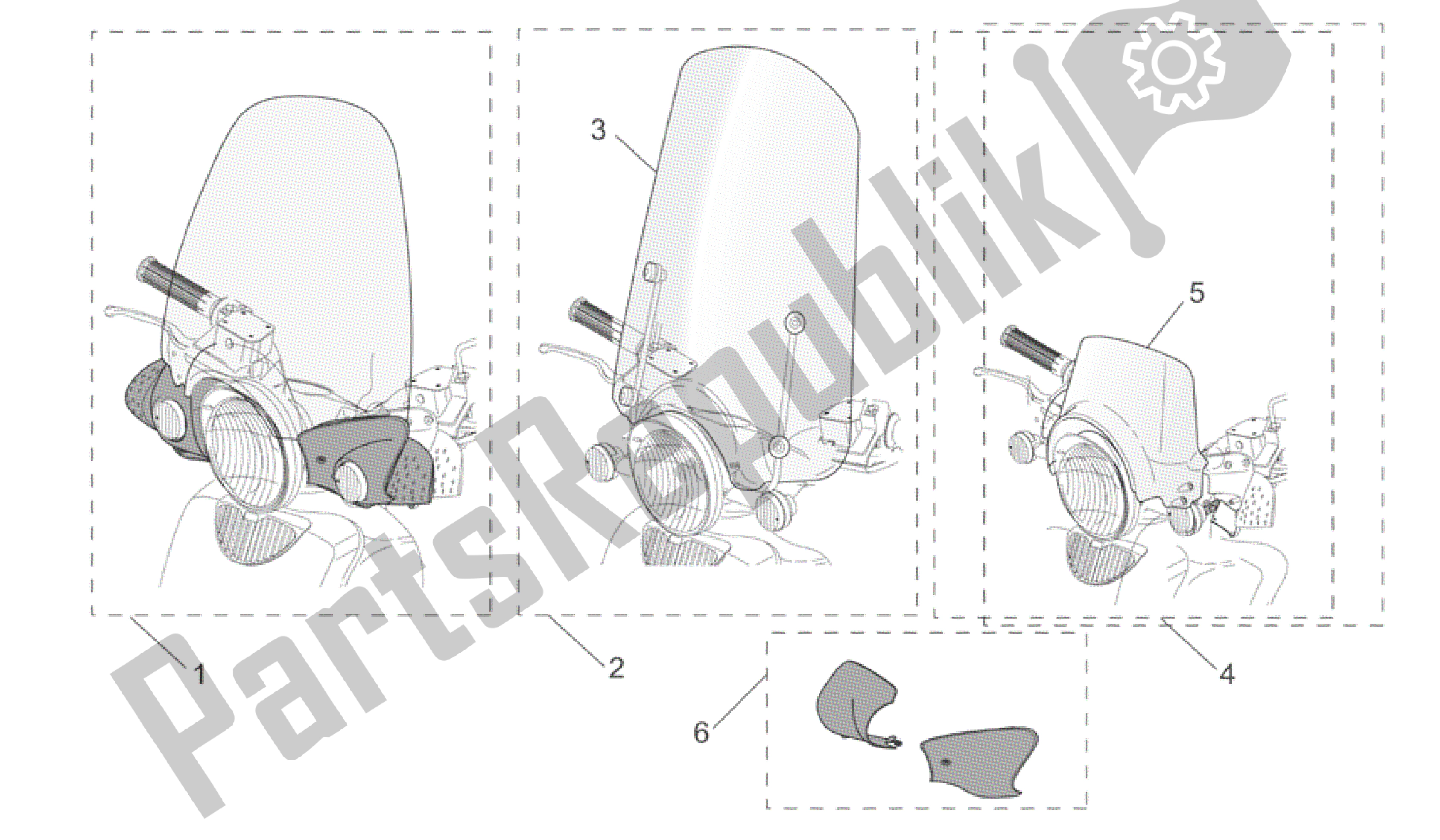 Toutes les pièces pour le Acc. - Pare-brise du Aprilia Scarabeo 200 1999 - 2004