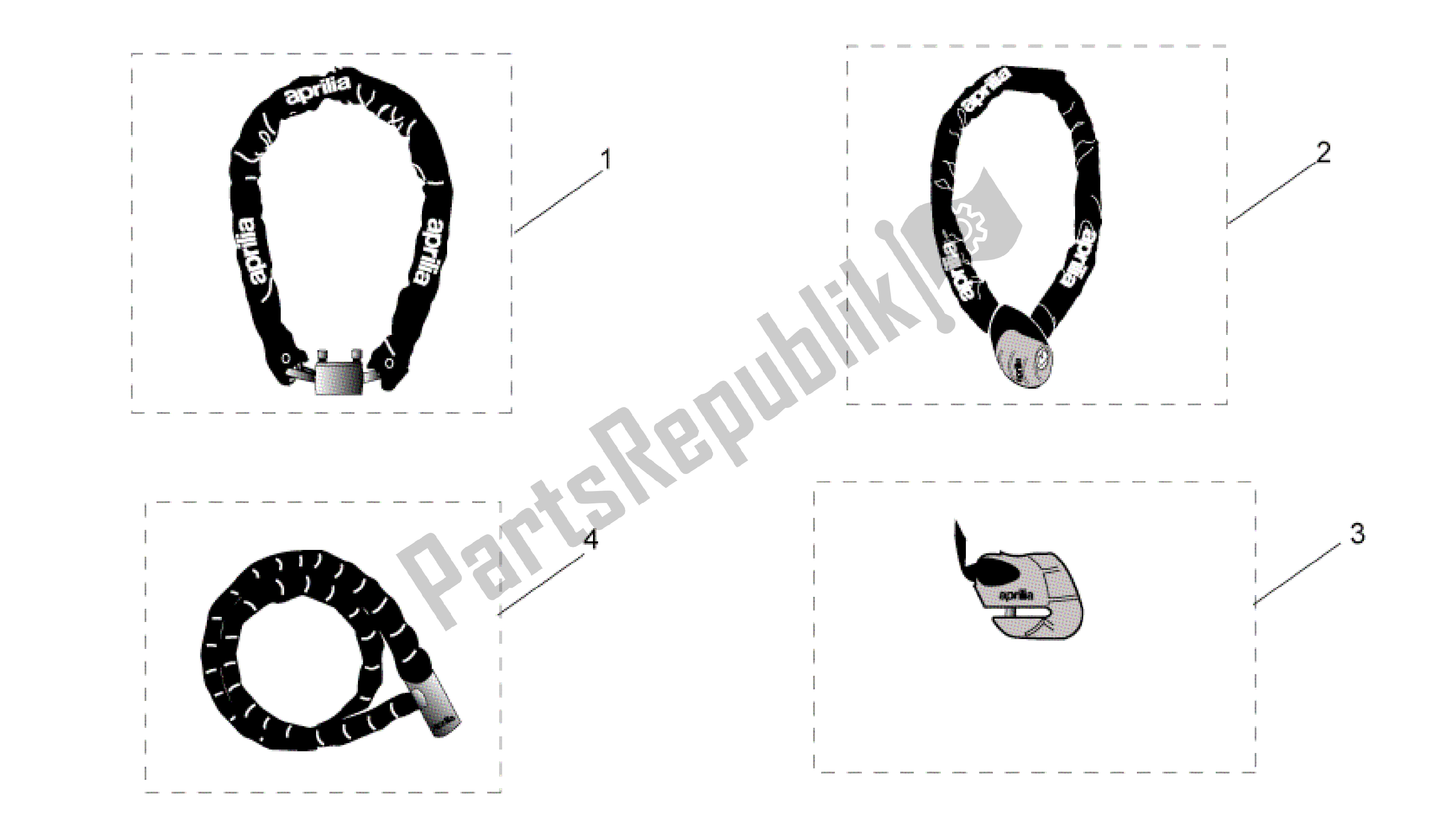 All parts for the Acc. - Mechanics Anti-theft of the Aprilia Scarabeo 200 1999 - 2004