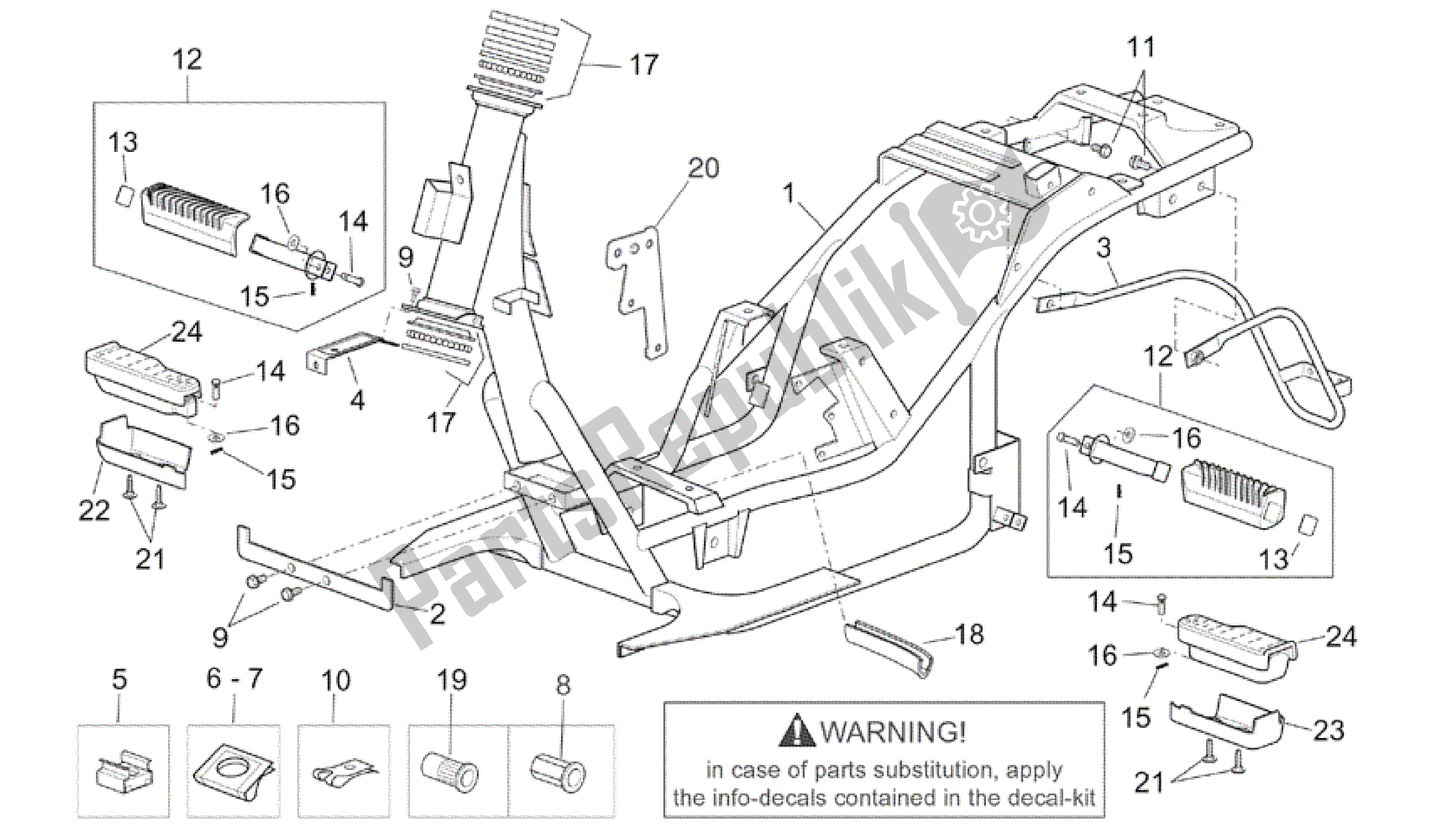 Todas las partes para Marco de Aprilia Scarabeo 200 1999 - 2004