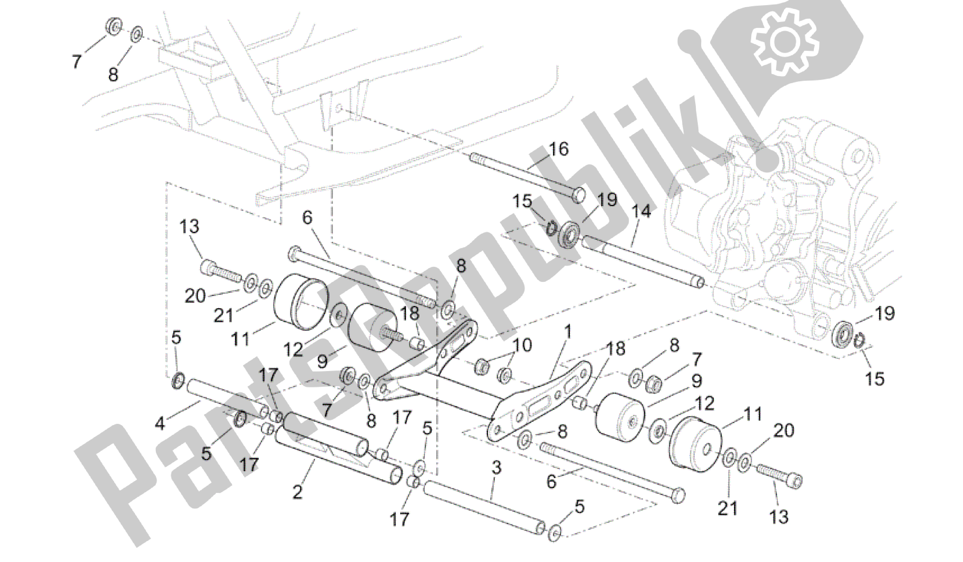 All parts for the Connecting Rod of the Aprilia Scarabeo 200 1999 - 2004