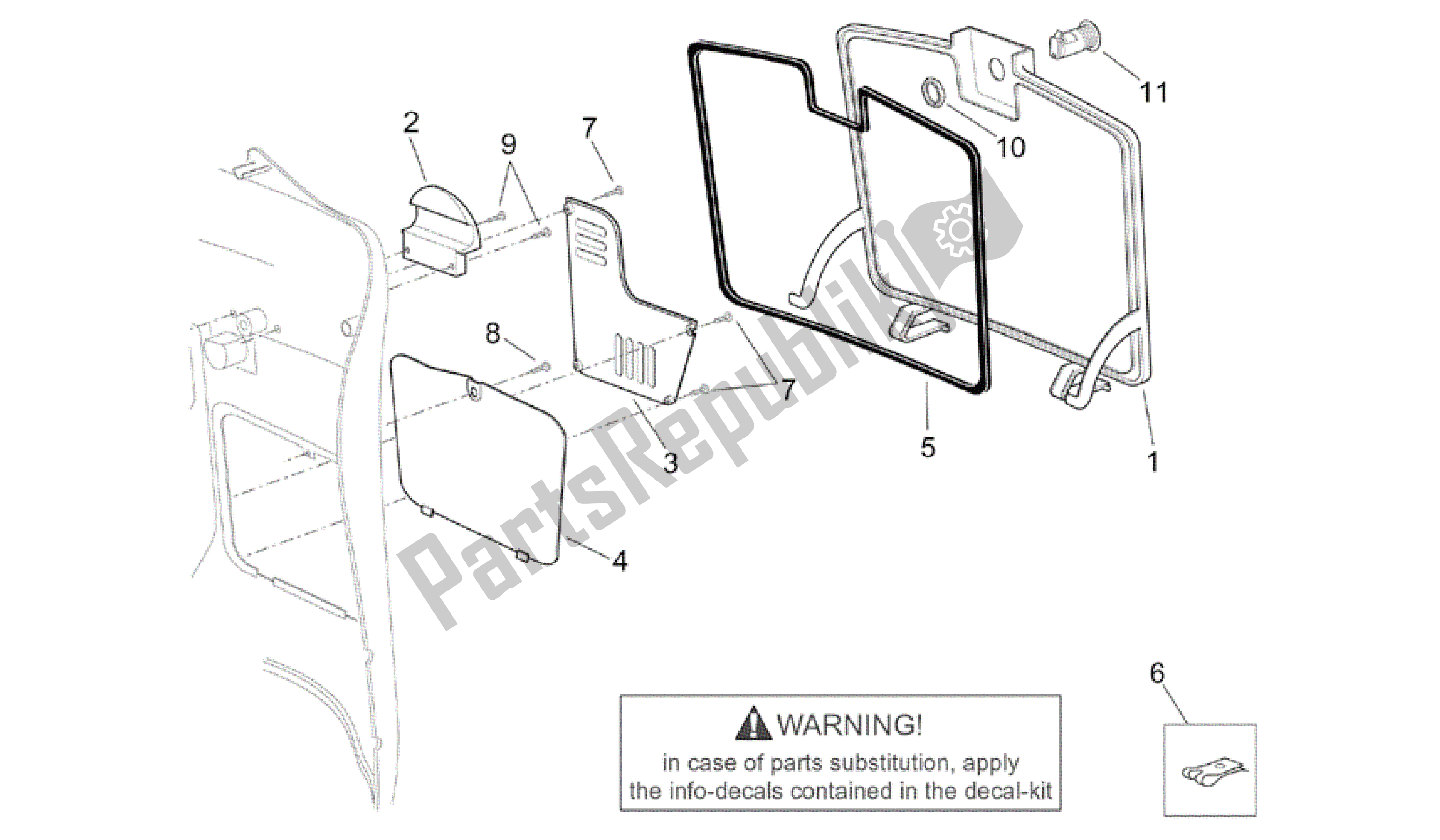 Todas las partes para Cuerpo Central I de Aprilia Scarabeo 200 1999 - 2004