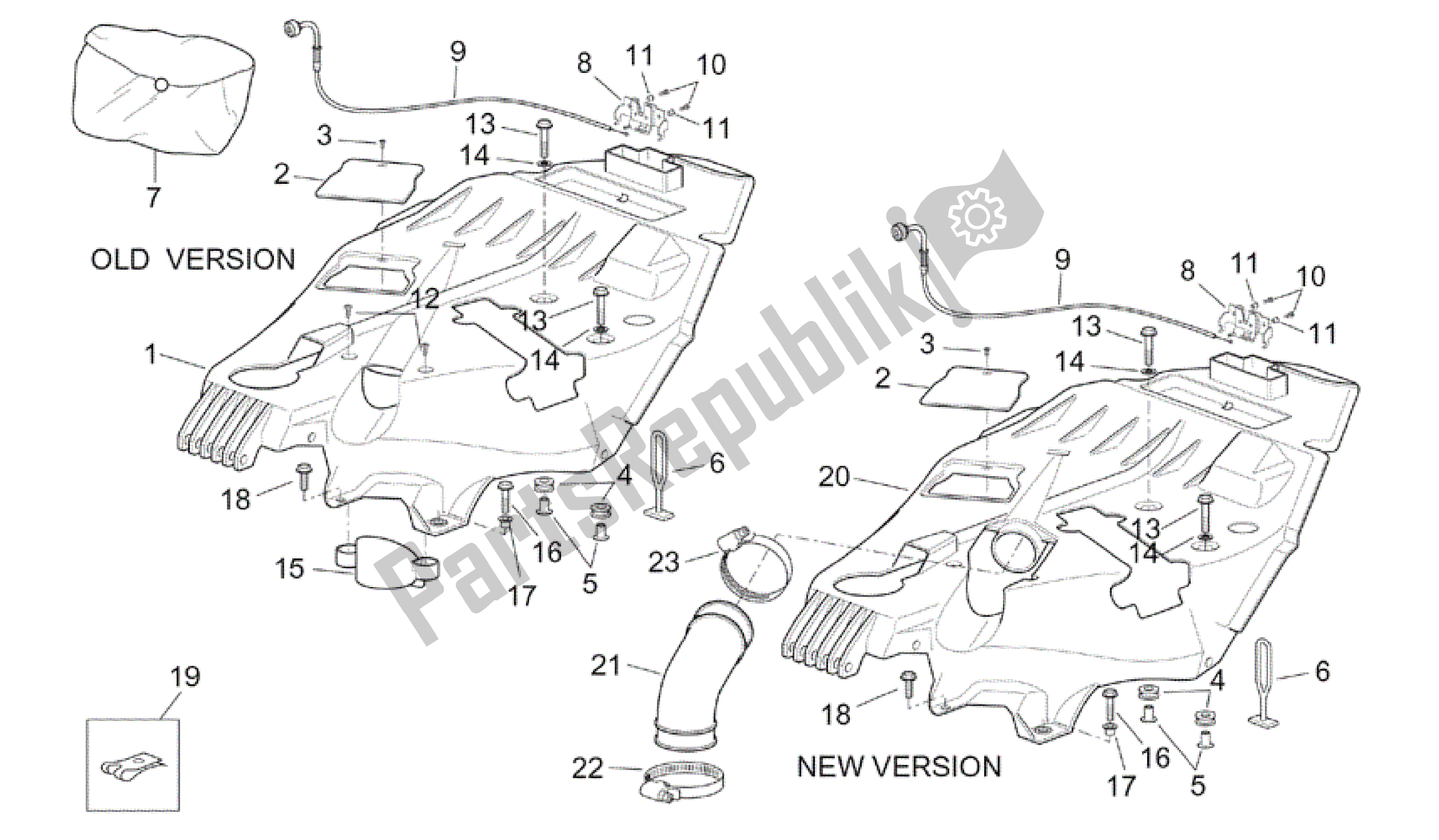 All parts for the Undersaddle of the Aprilia Scarabeo 200 1999 - 2004