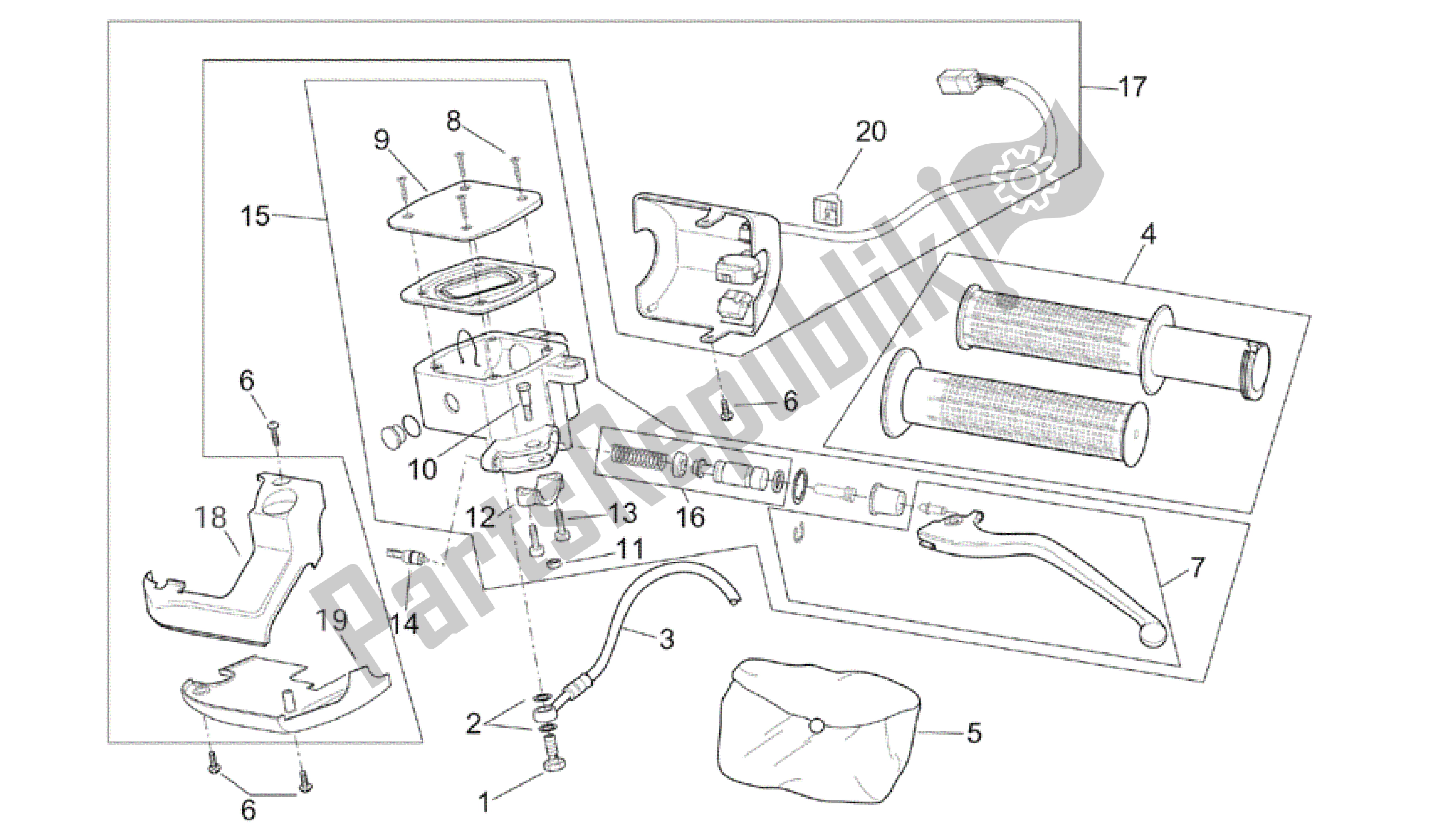 Tutte le parti per il I Controlli del Aprilia Scarabeo 200 1999 - 2004