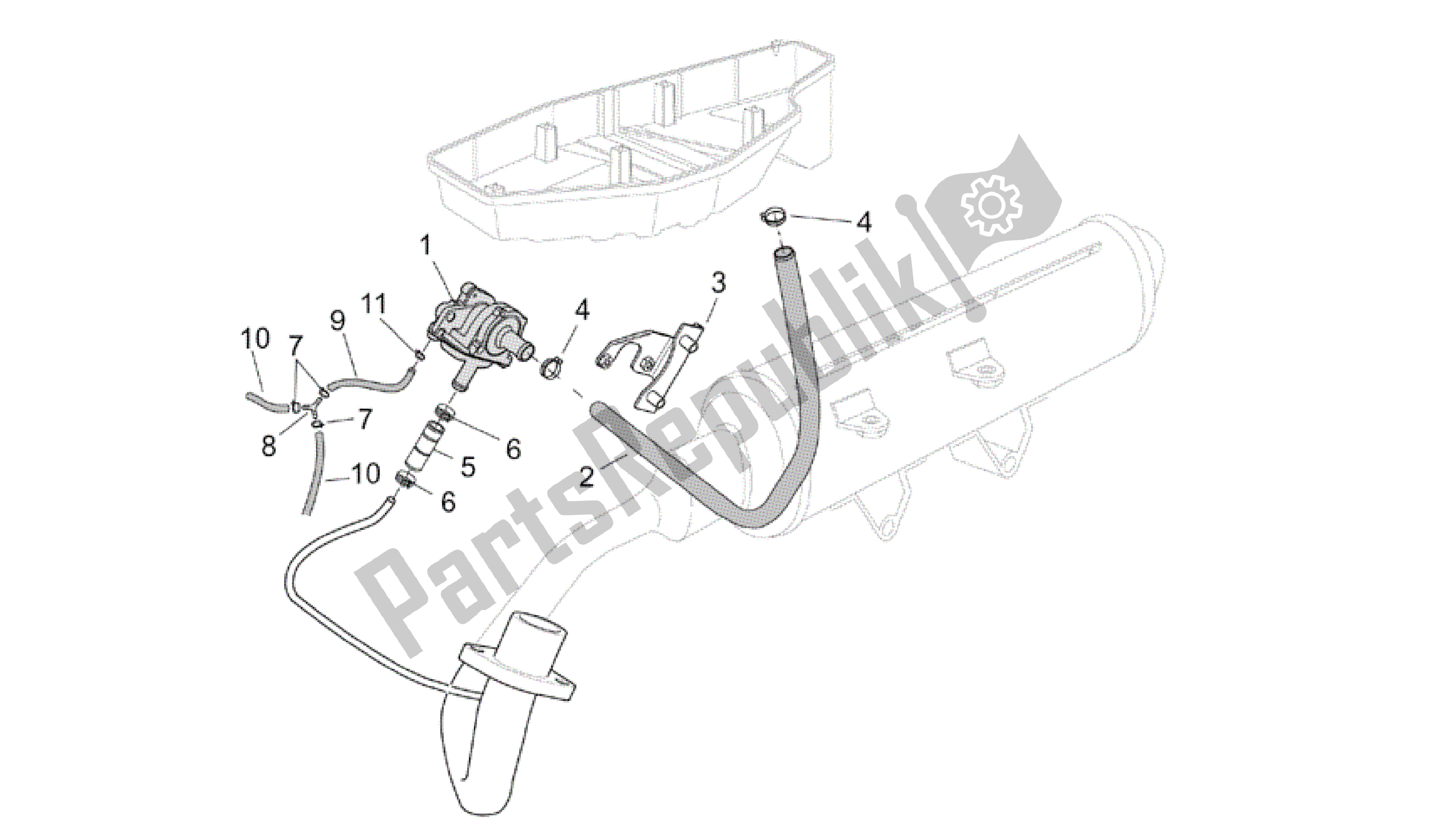 Todas as partes de Ar Secundário do Aprilia Scarabeo 200 1999 - 2004