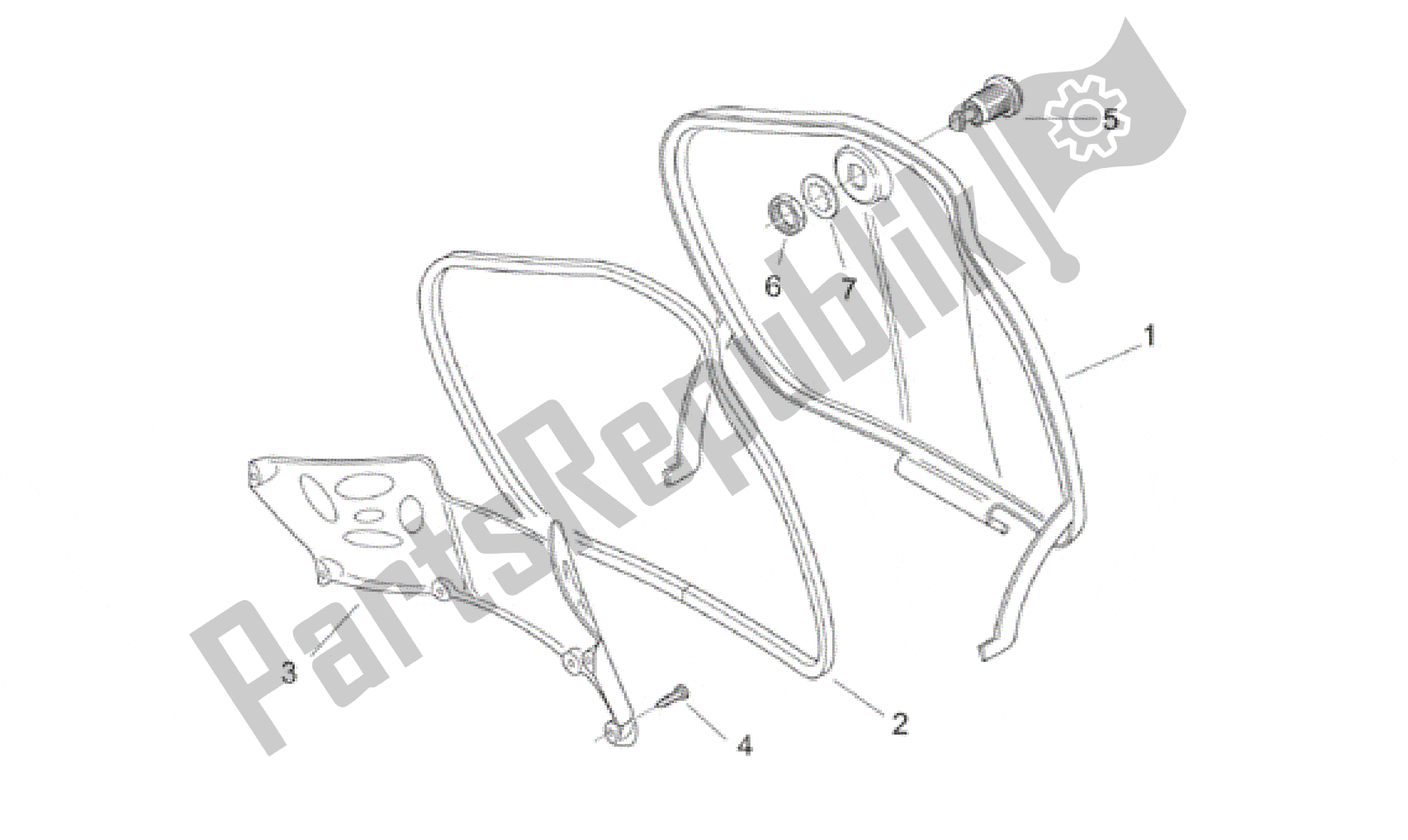 All parts for the Central Body I - Glove Comp. Door of the Aprilia Scarabeo 100 2000