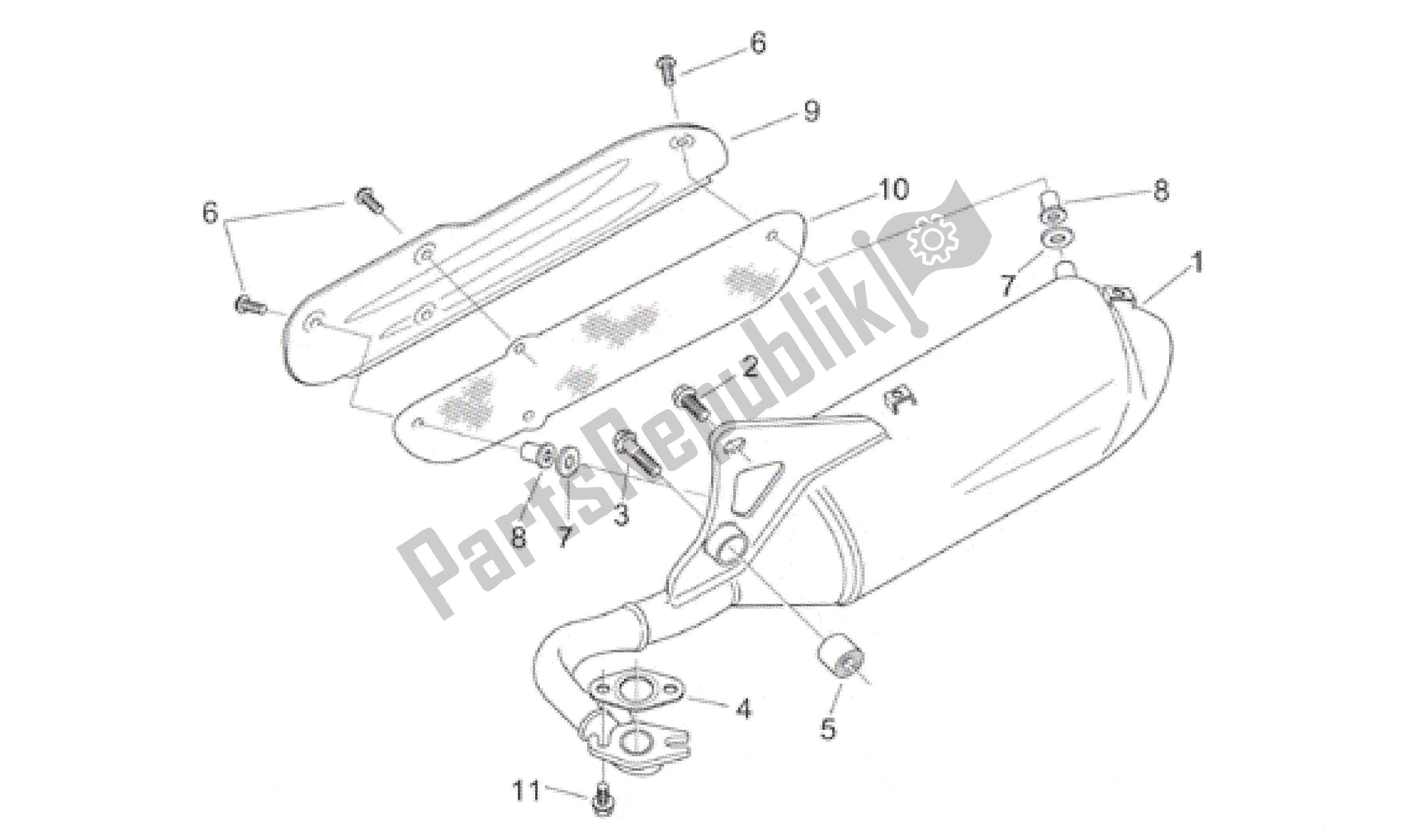 Toutes les pièces pour le Tuyau D'échappement du Aprilia Scarabeo 100 2000