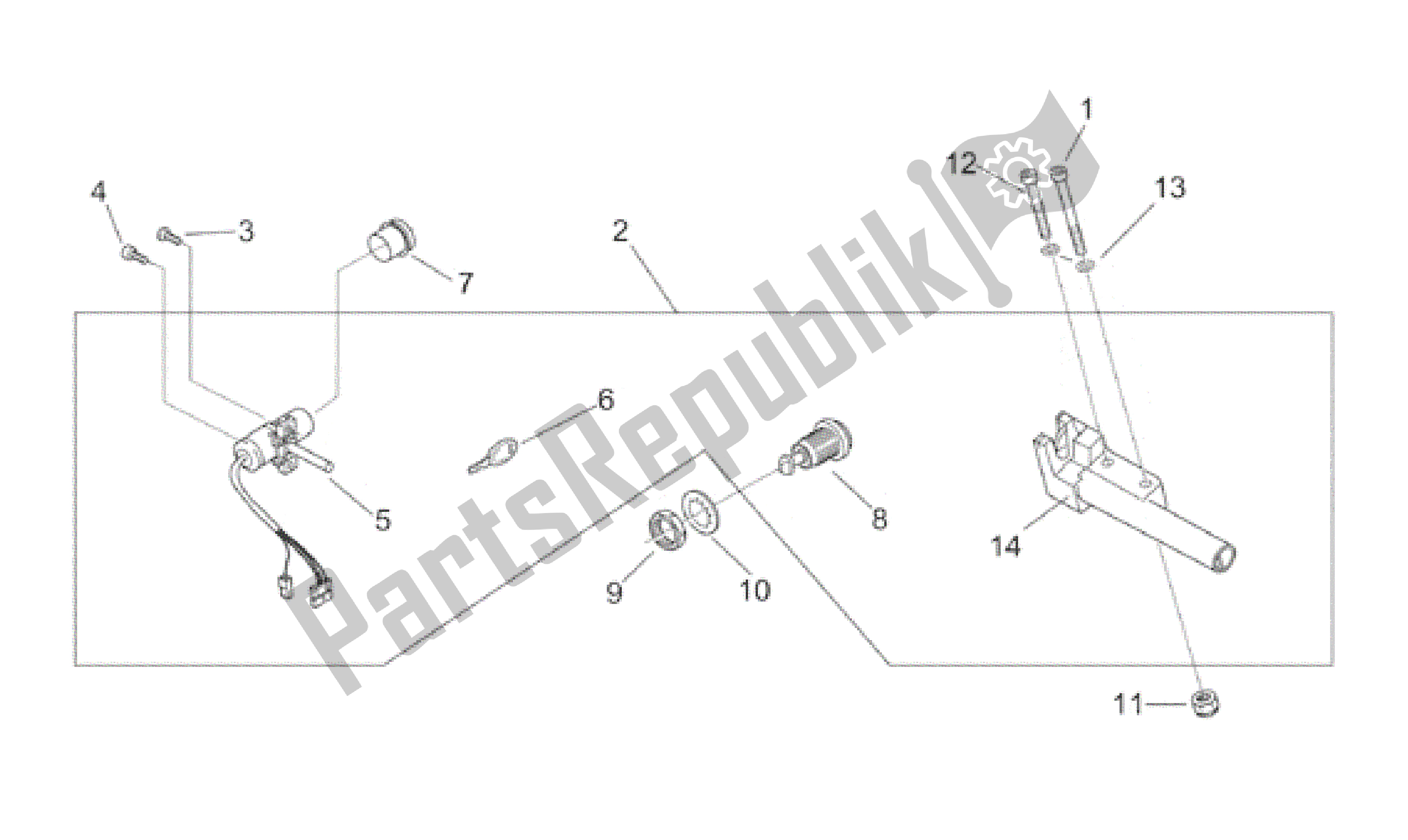 Tutte le parti per il Kit Di Blocco Hardware del Aprilia Scarabeo 100 2000