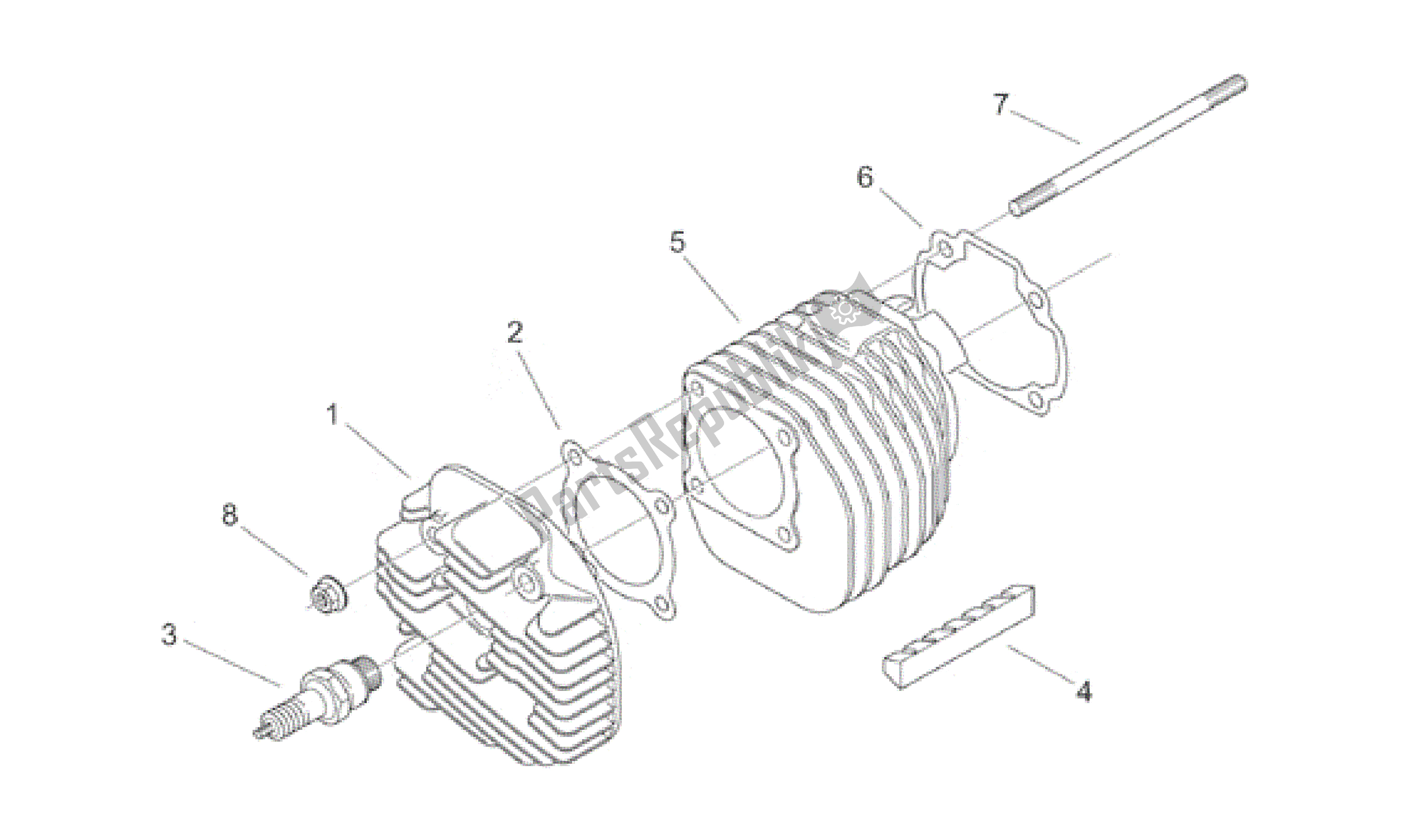 Tutte le parti per il Testata del Aprilia Scarabeo 100 2000