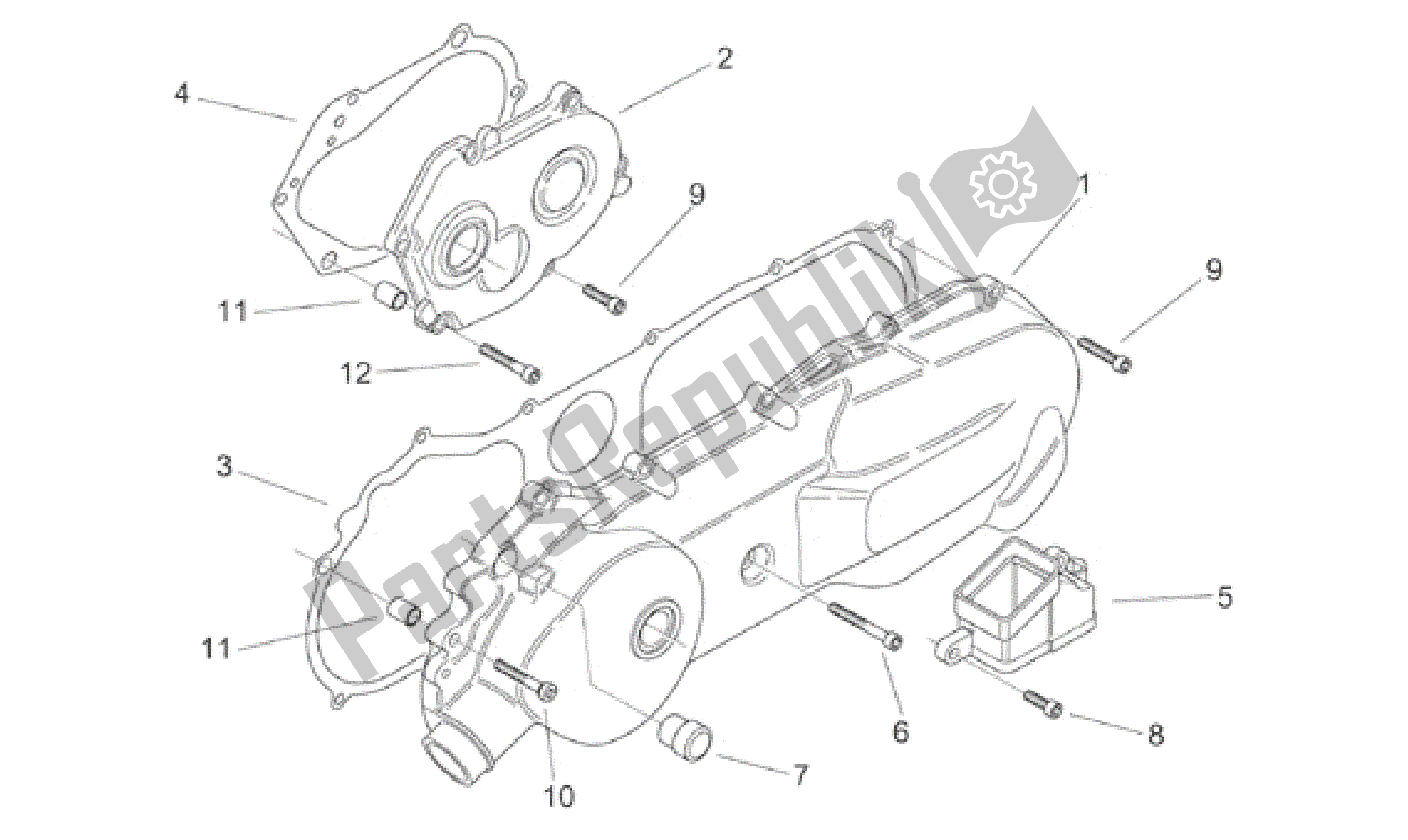 All parts for the Covers of the Aprilia Scarabeo 100 2000