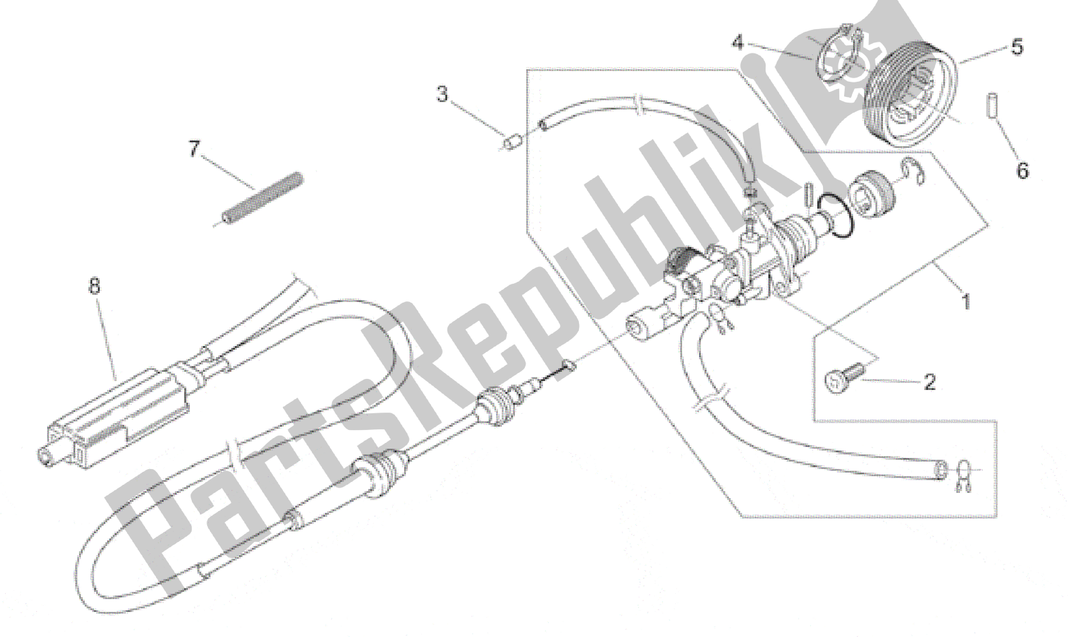 All parts for the Oil Pump of the Aprilia Scarabeo 100 2000