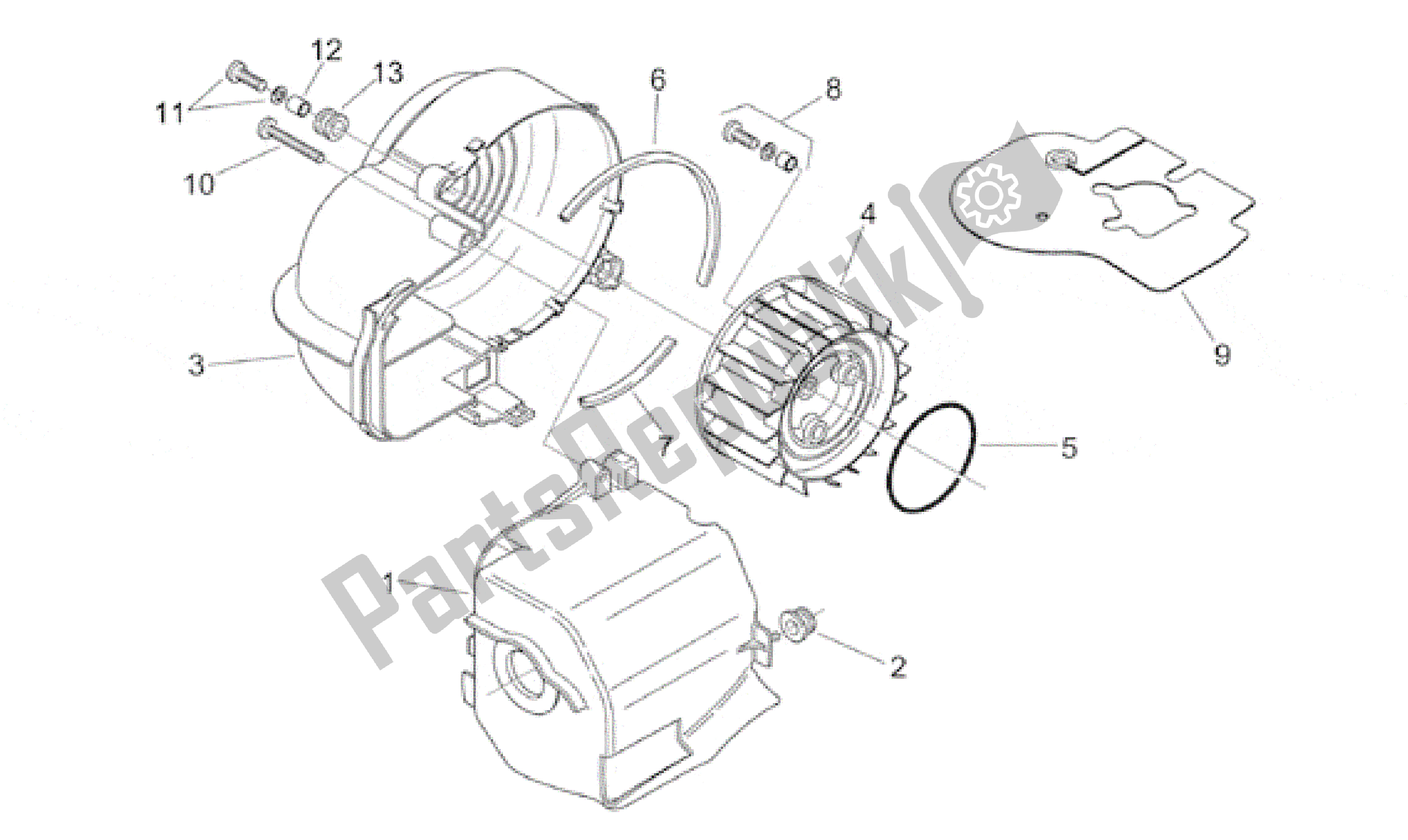 Tutte le parti per il Motore Di Plastica del Aprilia Scarabeo 100 2000