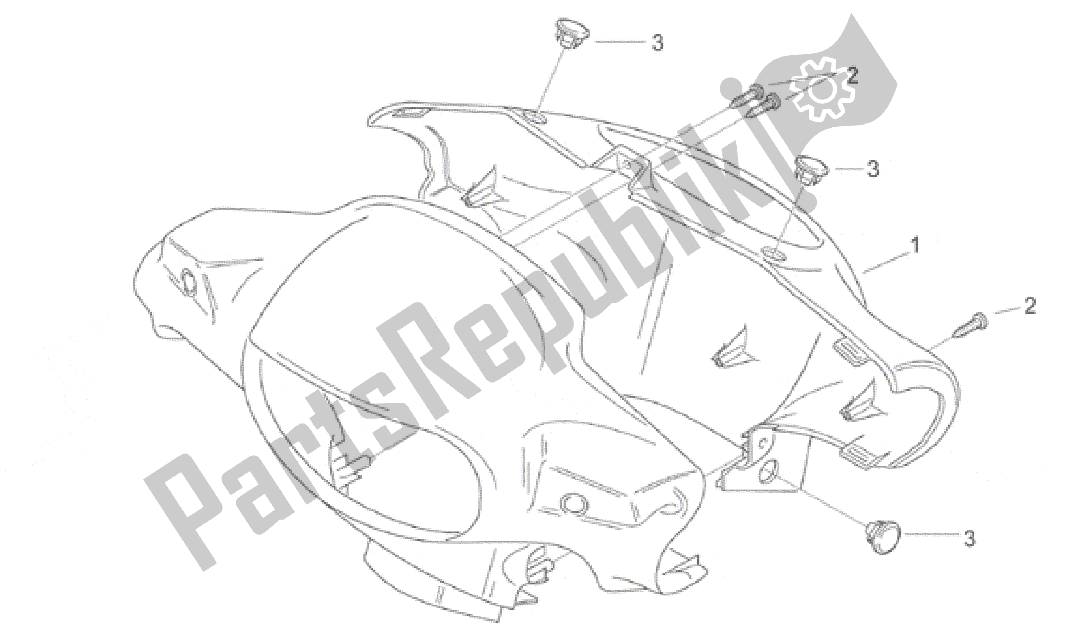All parts for the Front Body Ii - Dashboard of the Aprilia Scarabeo 100 2000