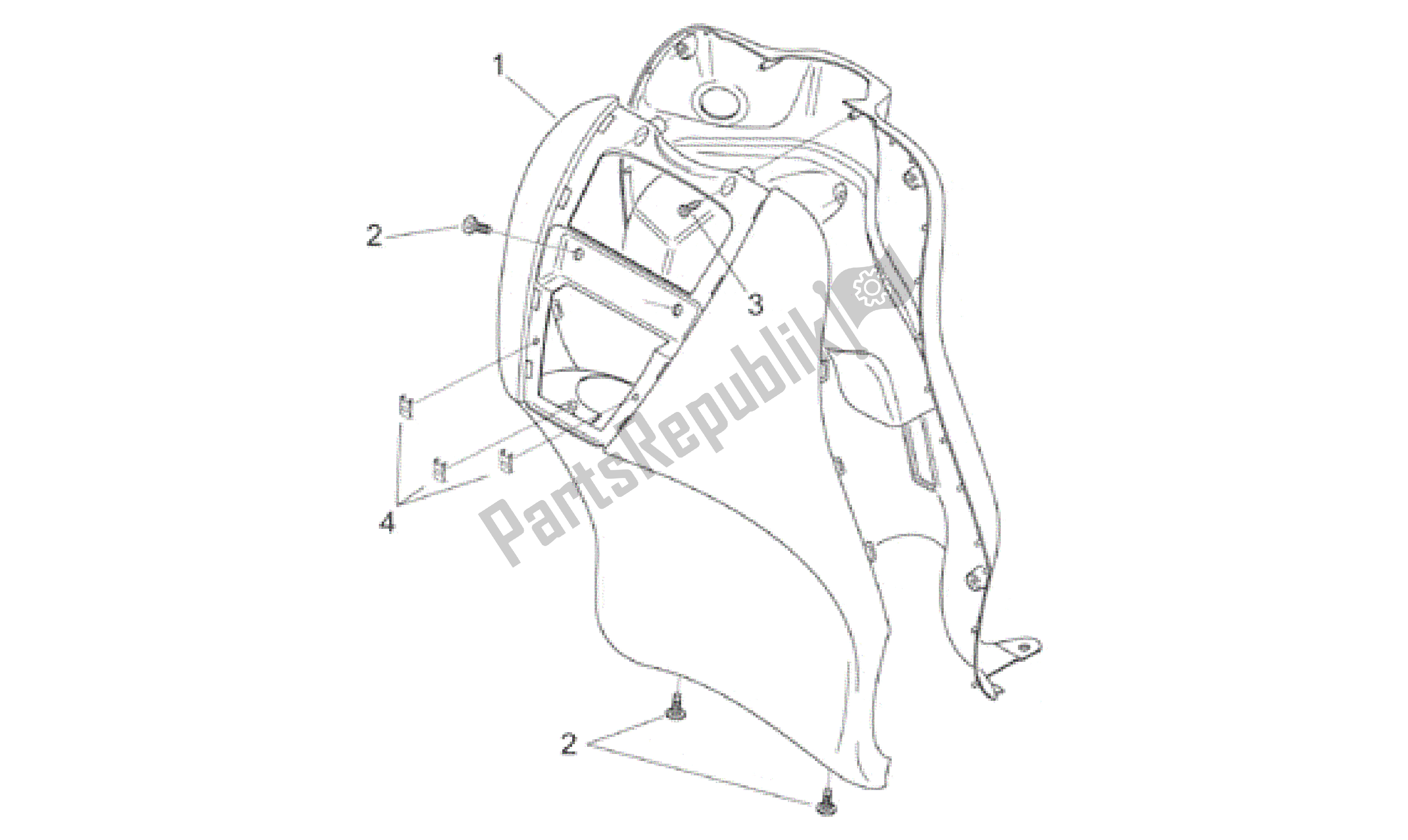 Tutte le parti per il Corpo Anteriore Iv - Carenatura Anteriore del Aprilia Scarabeo 100 2000