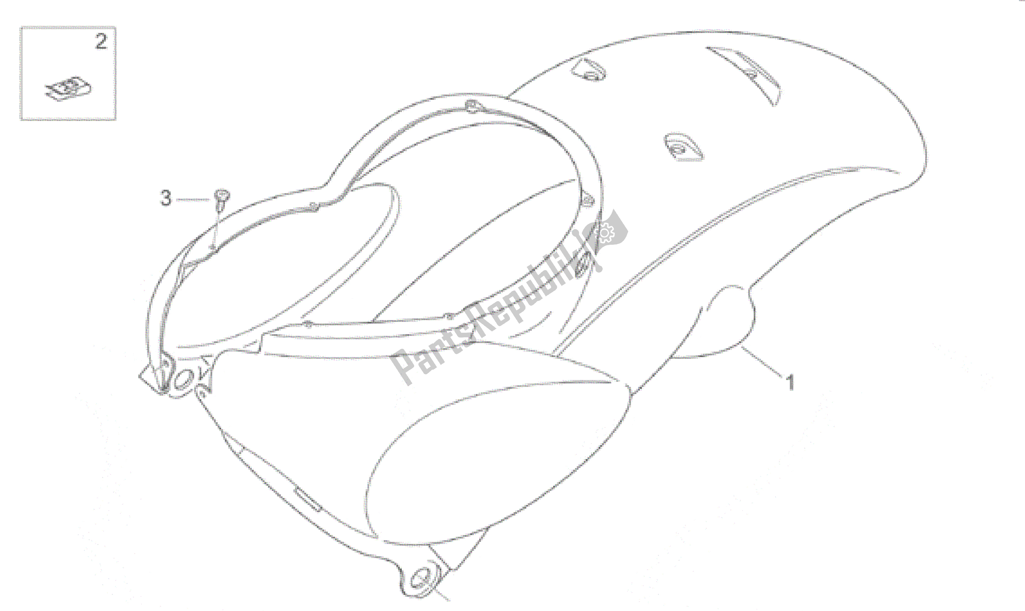 All parts for the Rear Body I - Rear Fairing of the Aprilia Scarabeo 100 2000