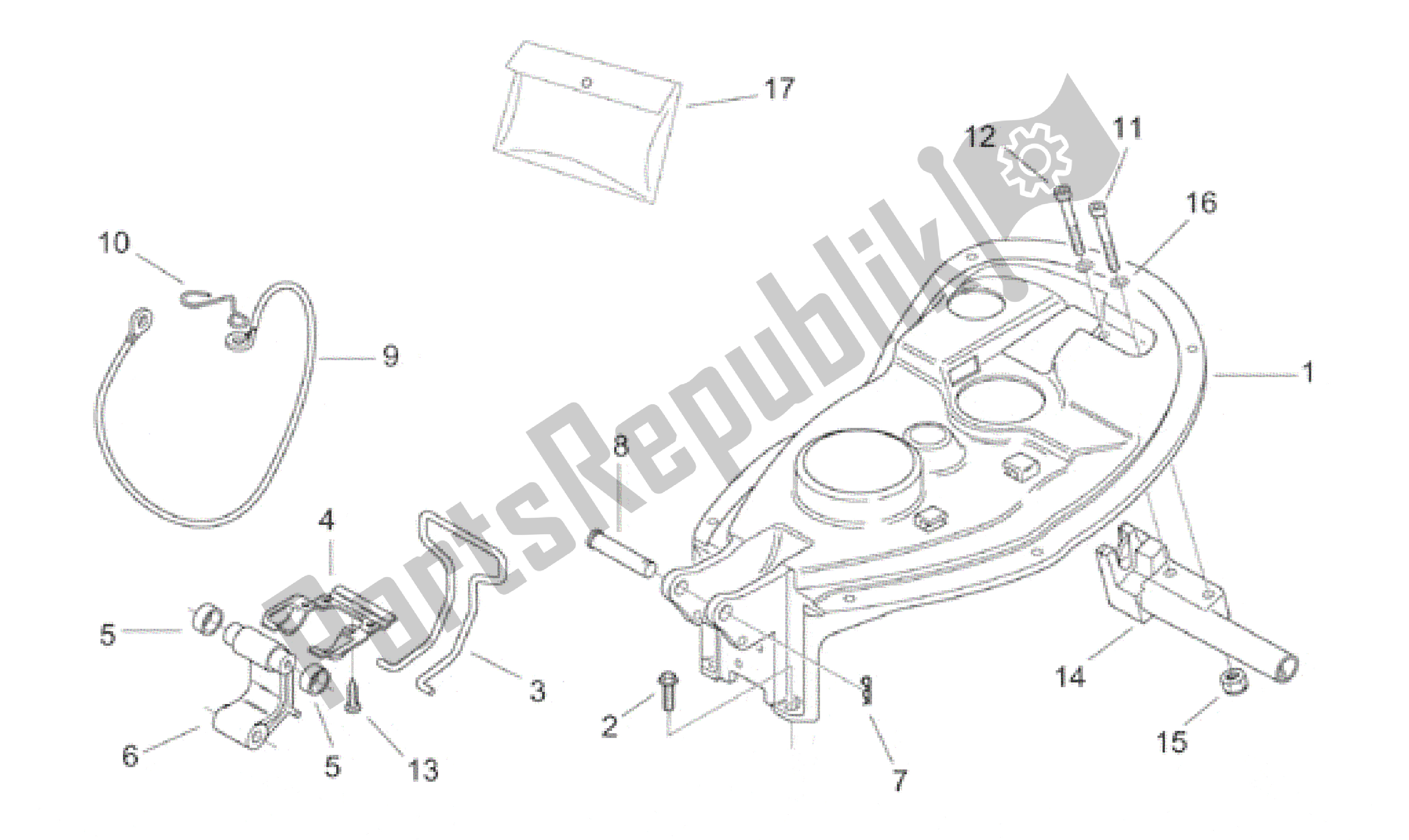 All parts for the Rear Body Ii - Seat.comp. Of the Aprilia Scarabeo 100 2000