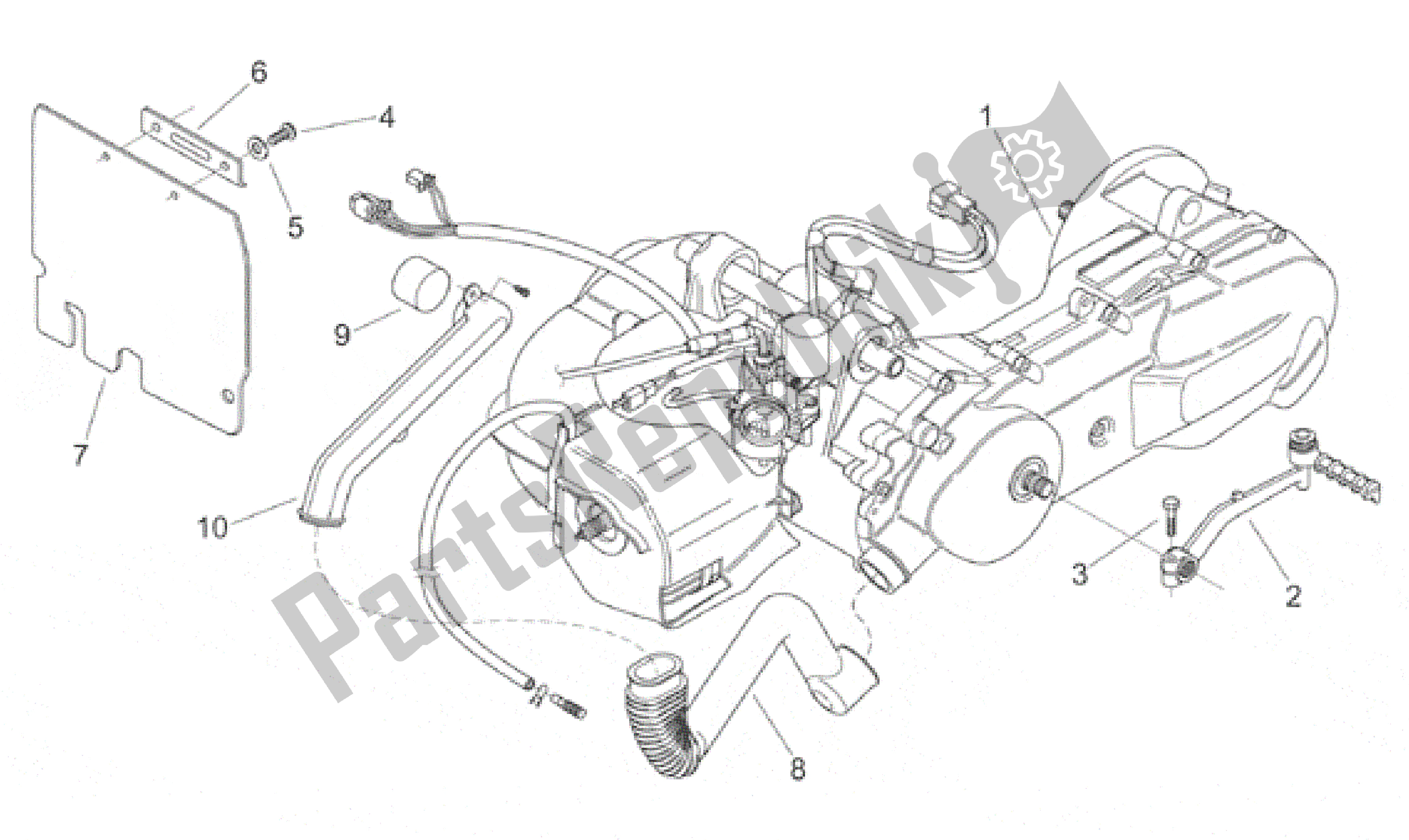 All parts for the Engine of the Aprilia Scarabeo 100 2000
