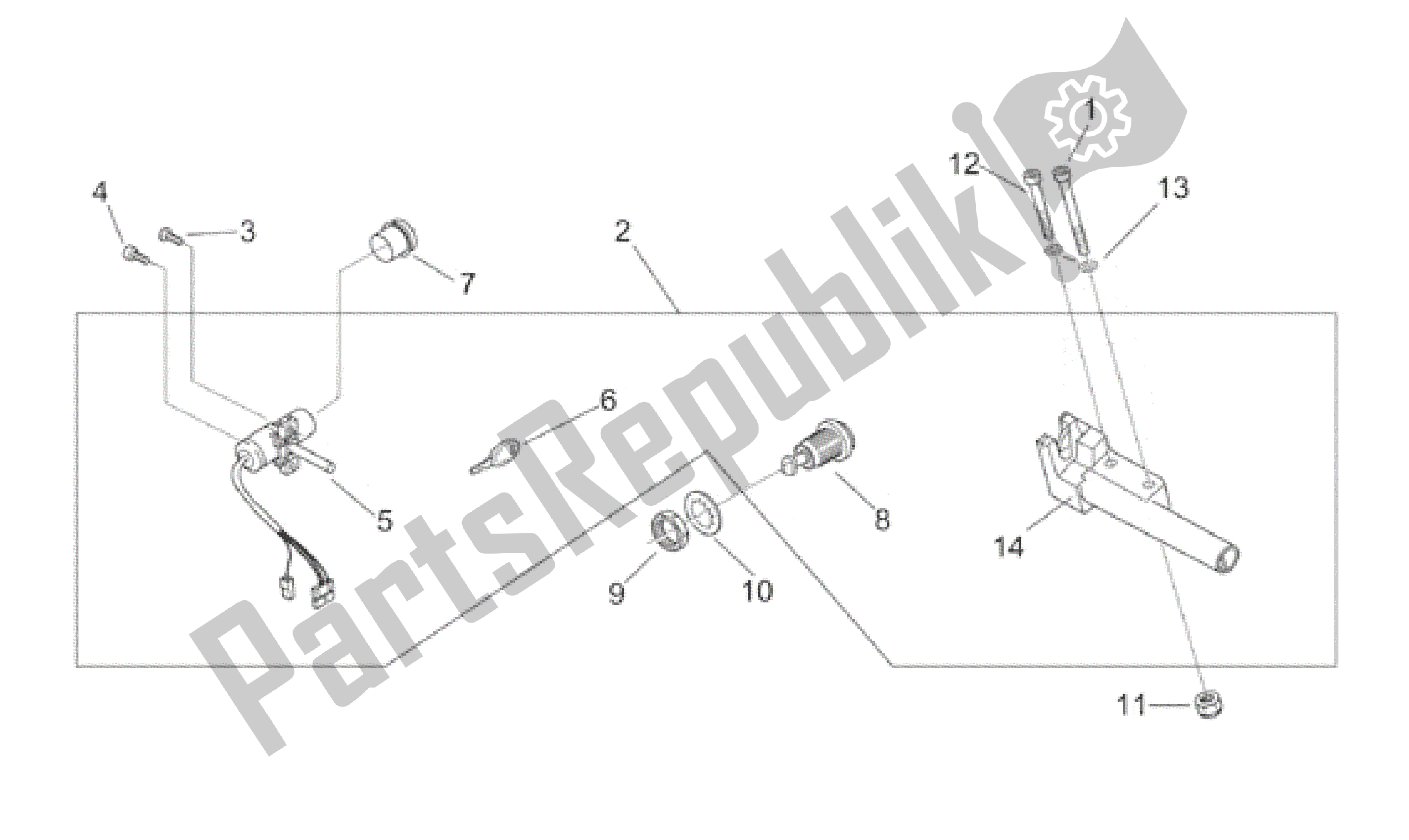 Tutte le parti per il Kit Di Blocco Hardware del Aprilia Scarabeo 100 2000