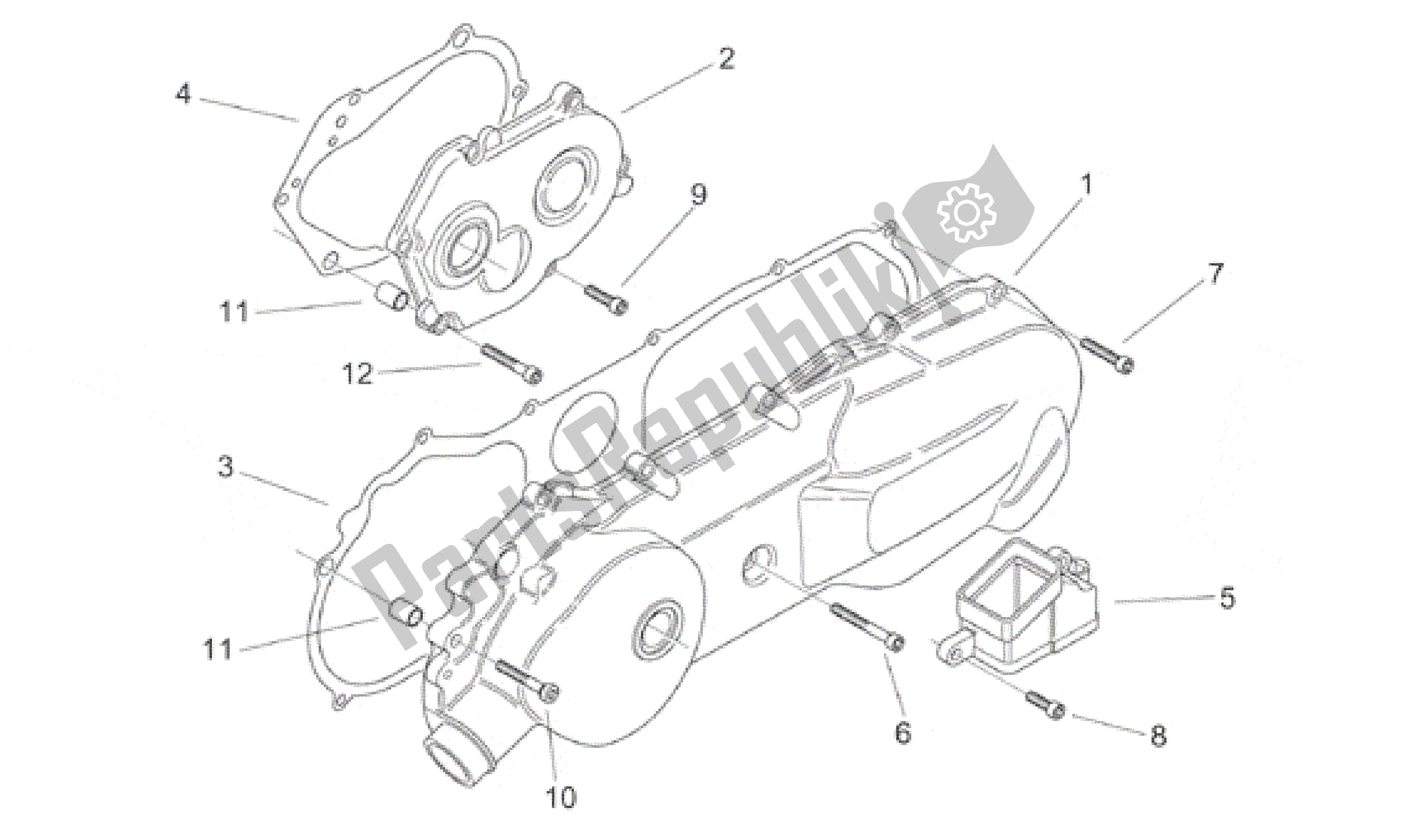 All parts for the Covers of the Aprilia Scarabeo 100 2000