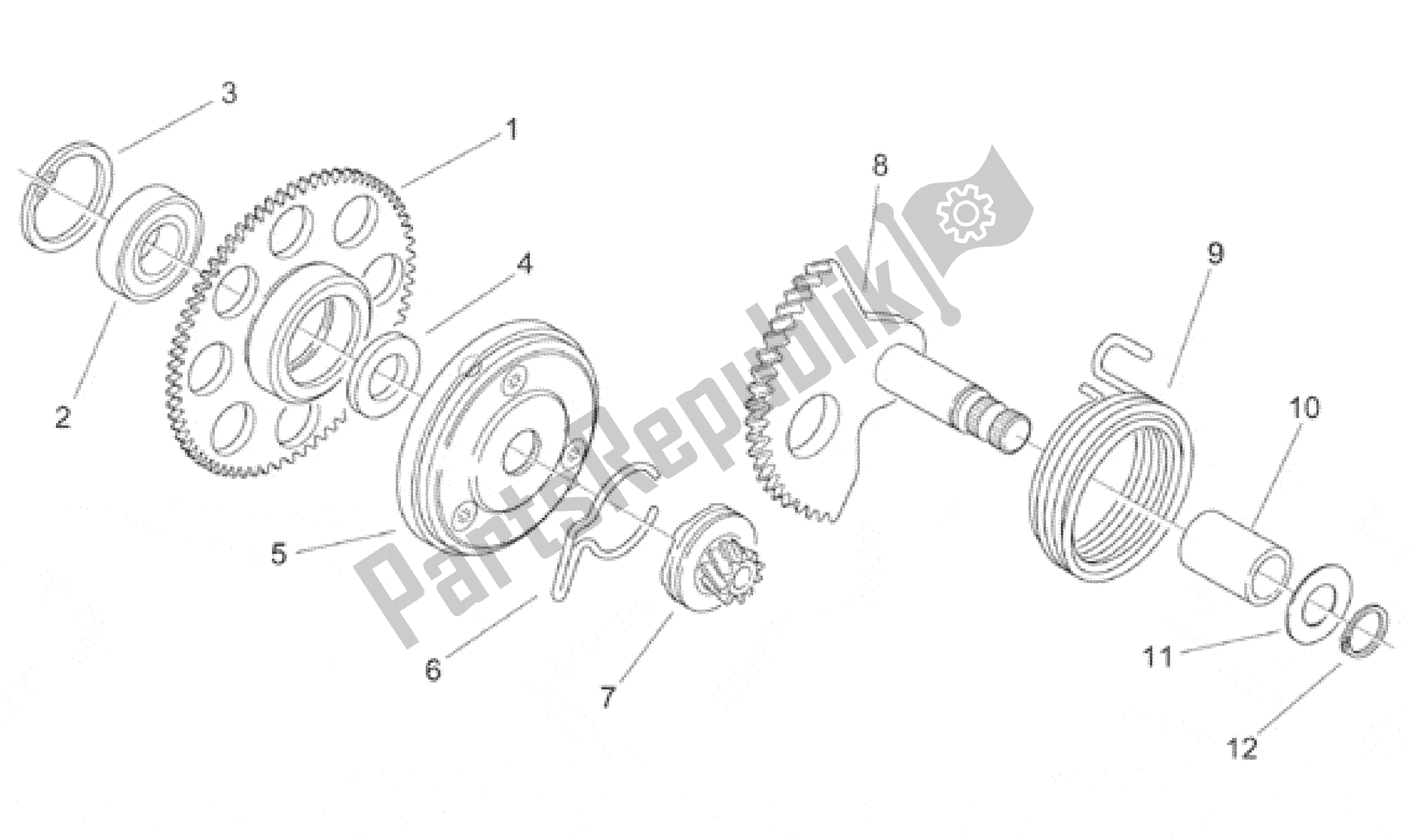 Wszystkie części do Kick Starter Aprilia Scarabeo 100 2000