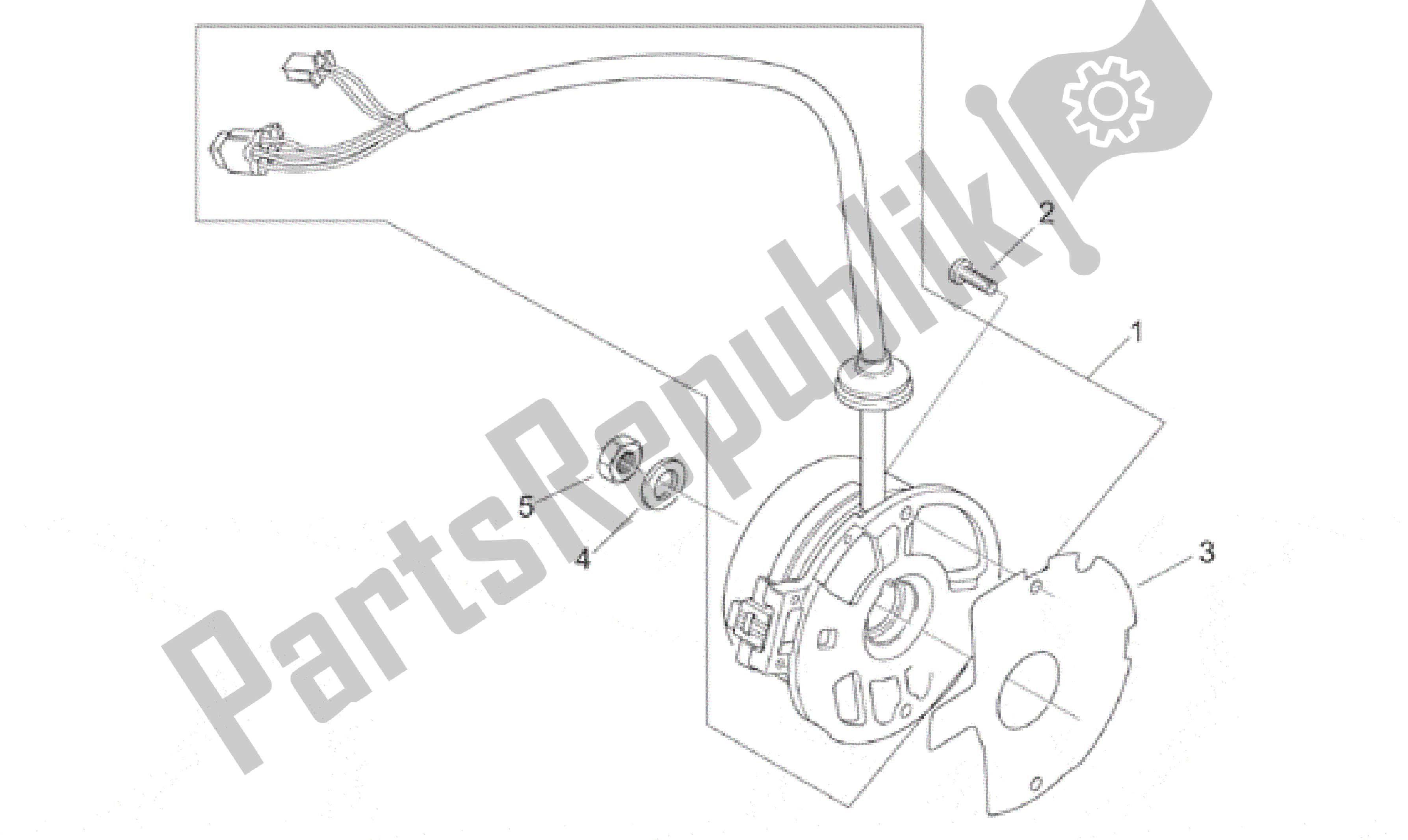 All parts for the Flywheel of the Aprilia Scarabeo 100 2000