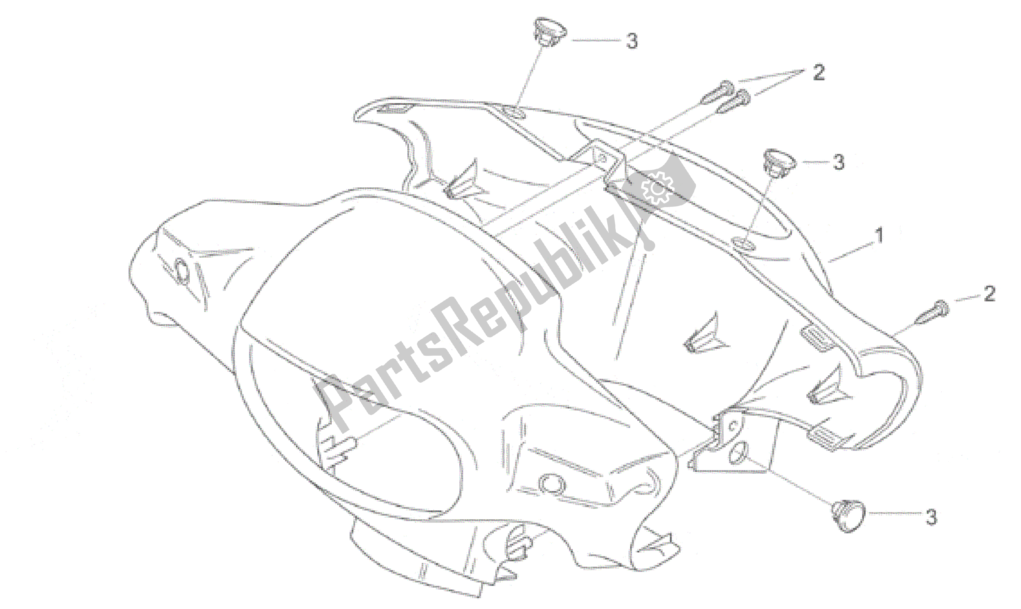Alle onderdelen voor de Front Body Ii - Dashboard van de Aprilia Scarabeo 100 2000