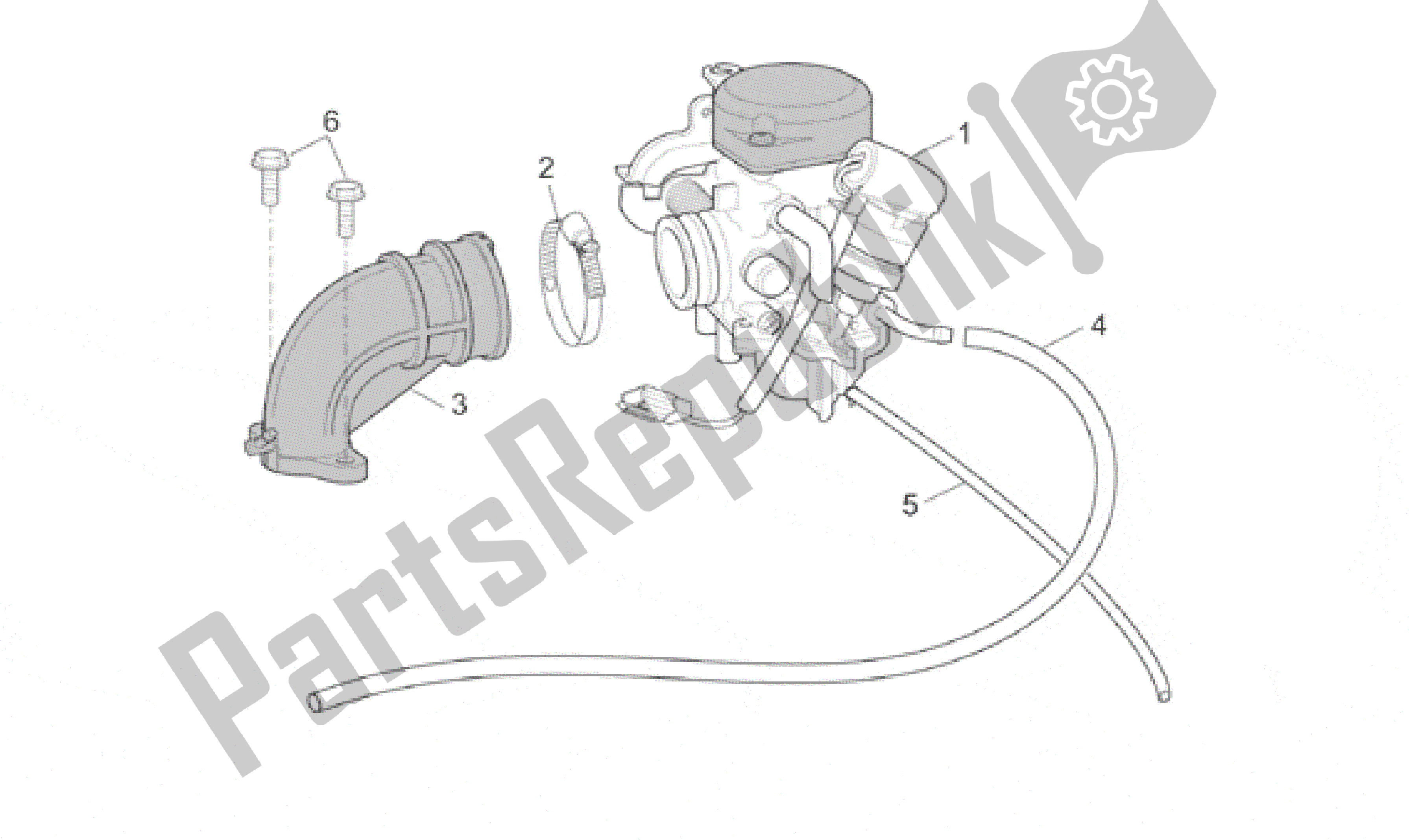 Alle onderdelen voor de Carburateur I van de Aprilia Scarabeo 100 2001 - 2005