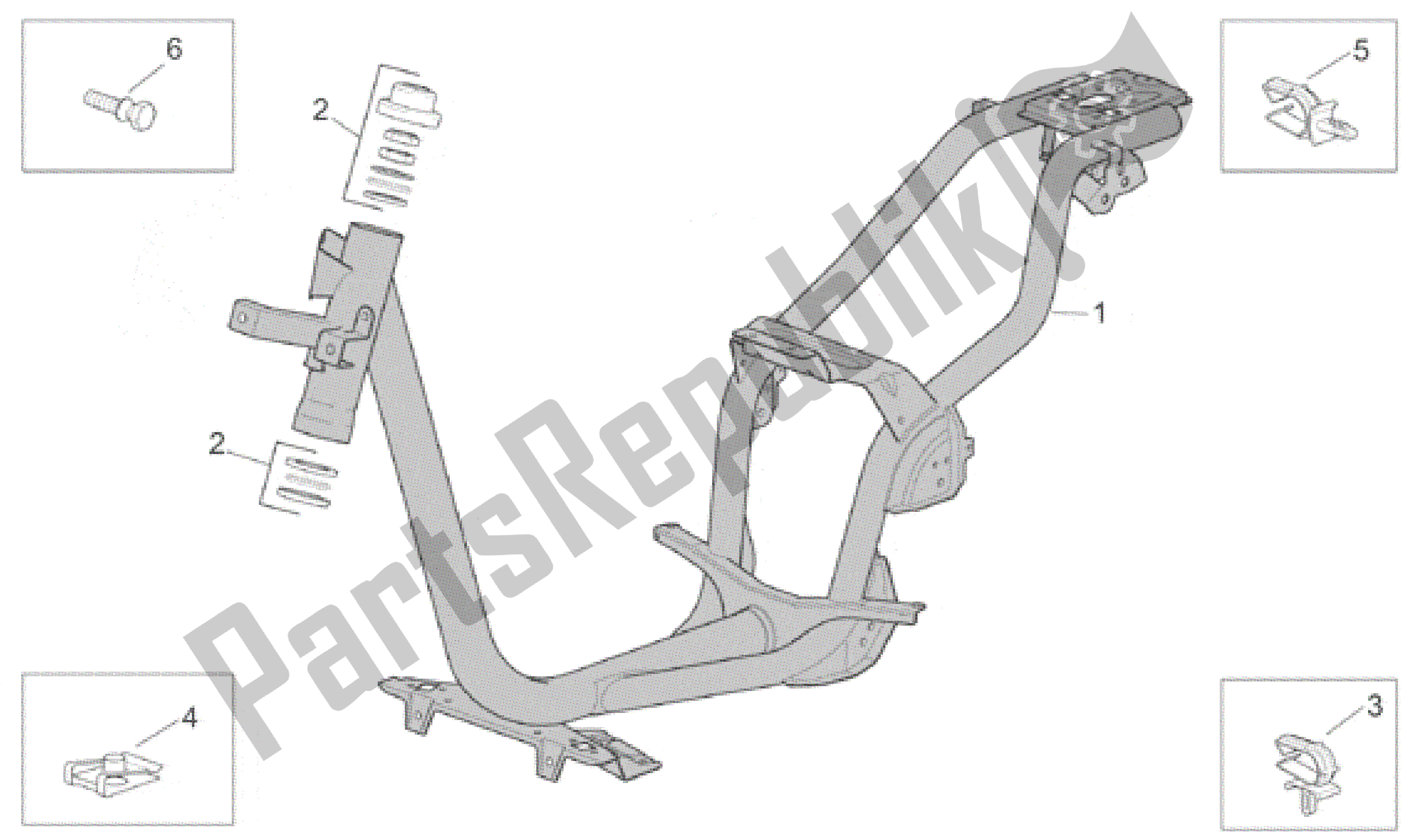 Toutes les pièces pour le Cadre du Aprilia Scarabeo 100 2001 - 2005