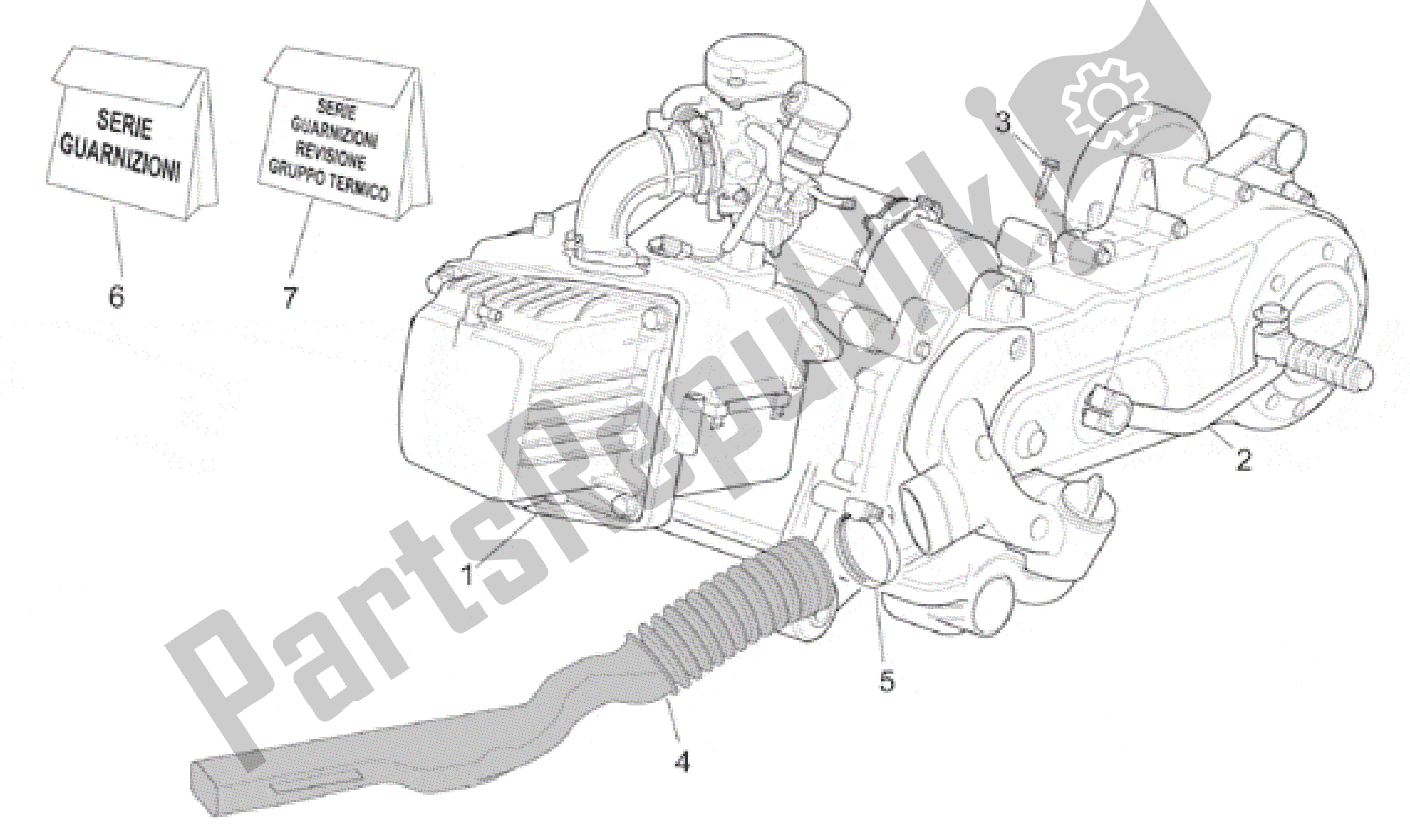 Alle Teile für das Motor des Aprilia Scarabeo 100 2001 - 2005