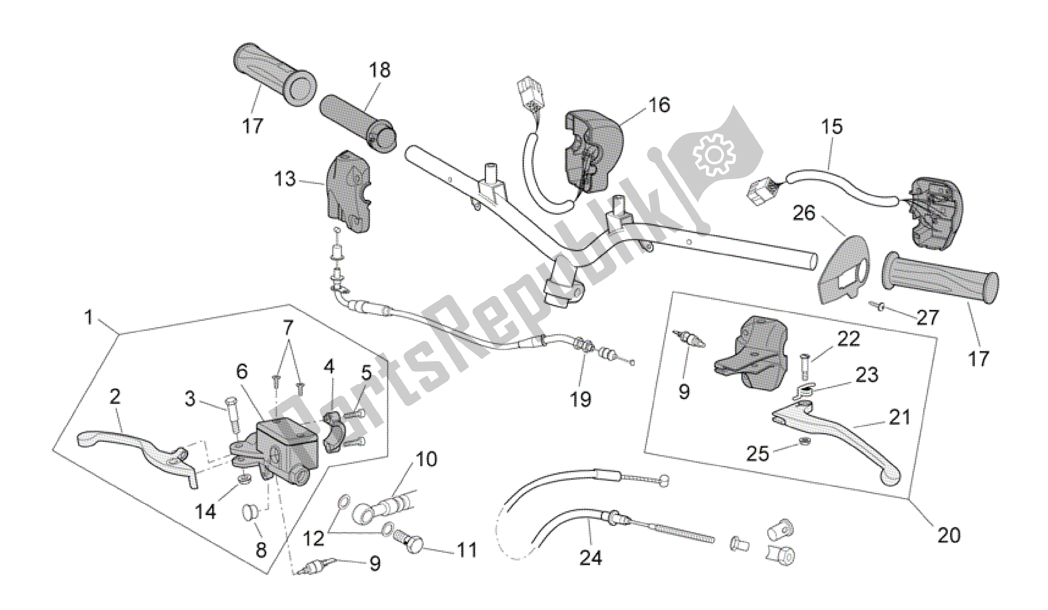 Tutte le parti per il Controlli del Aprilia Scarabeo 100 2006 - 2009