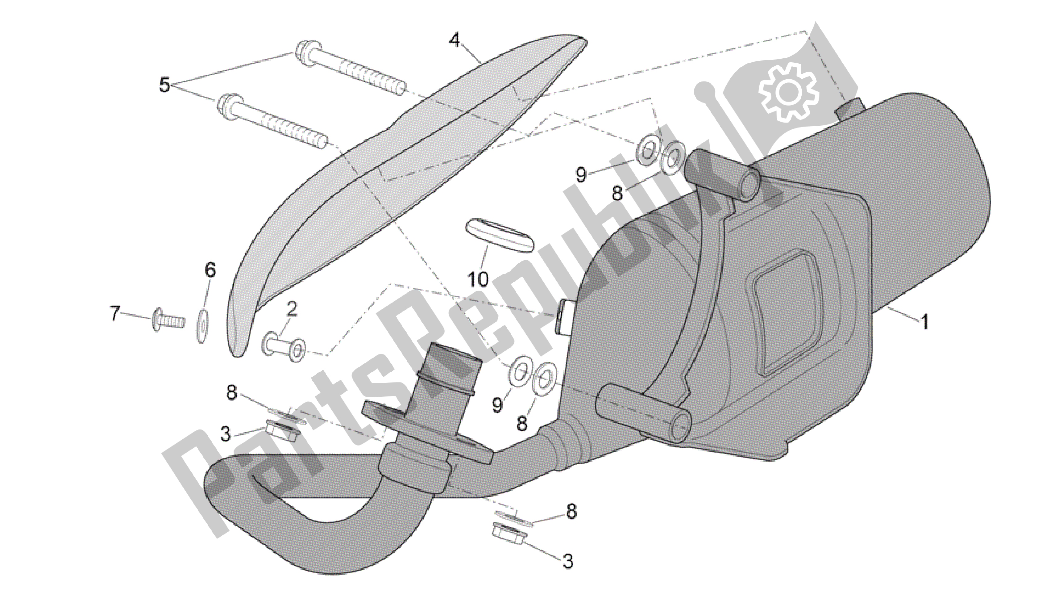 Tutte le parti per il Tubo Di Scarico del Aprilia Scarabeo 100 2006 - 2009