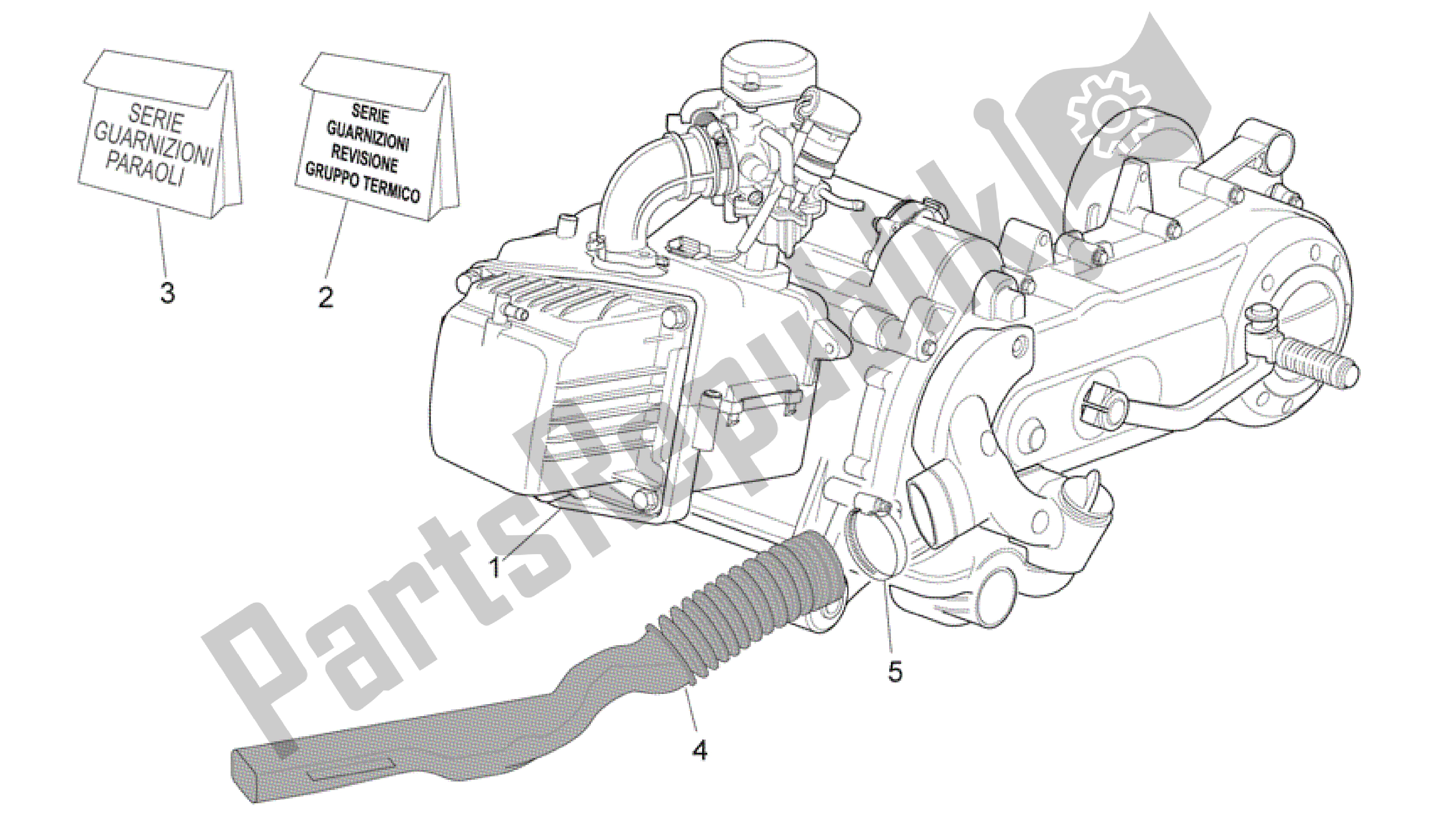 Alle Teile für das Motor des Aprilia Scarabeo 100 2006 - 2009