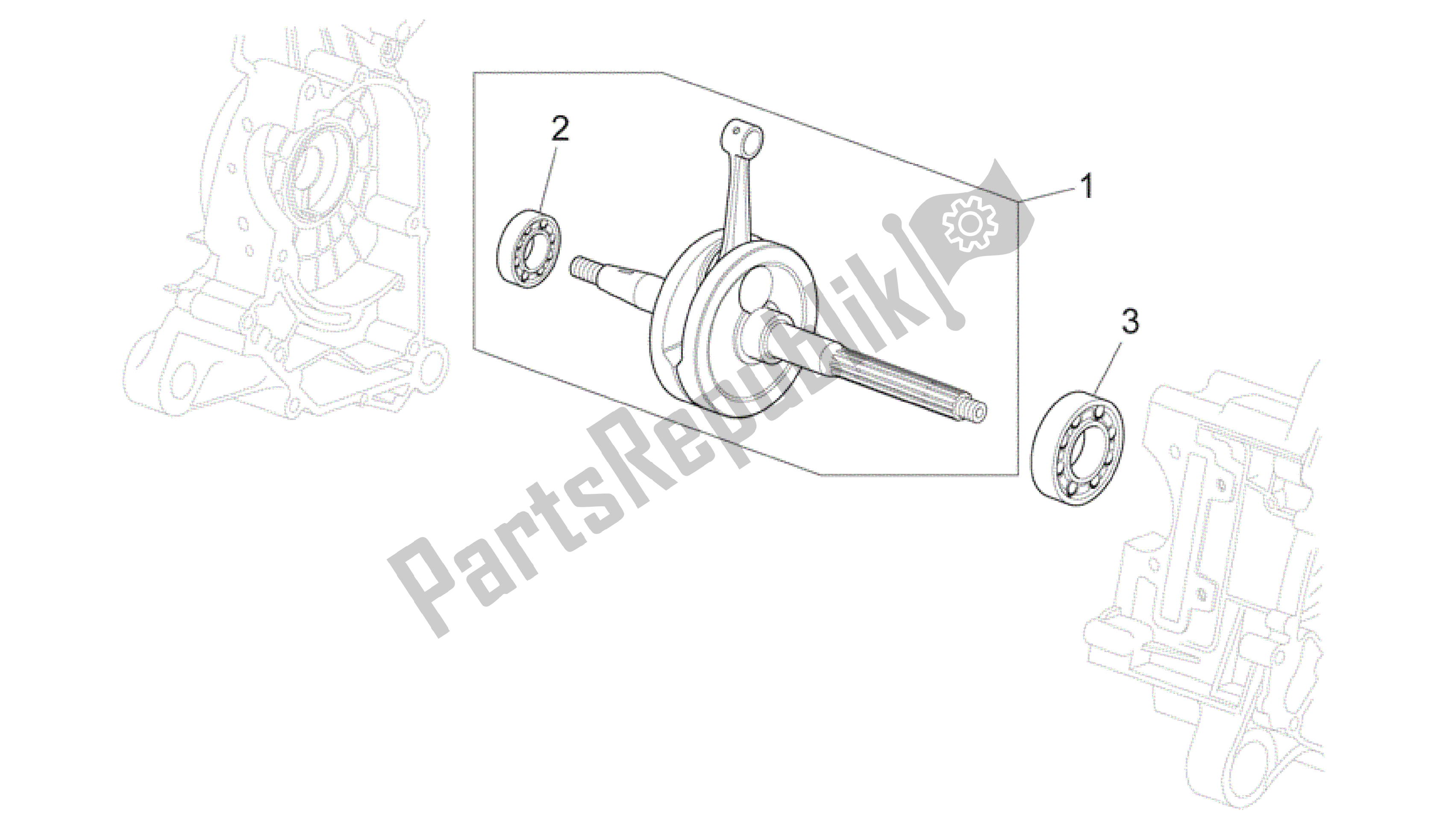 All parts for the Drive Shaft of the Aprilia Scarabeo 100 2006 - 2009