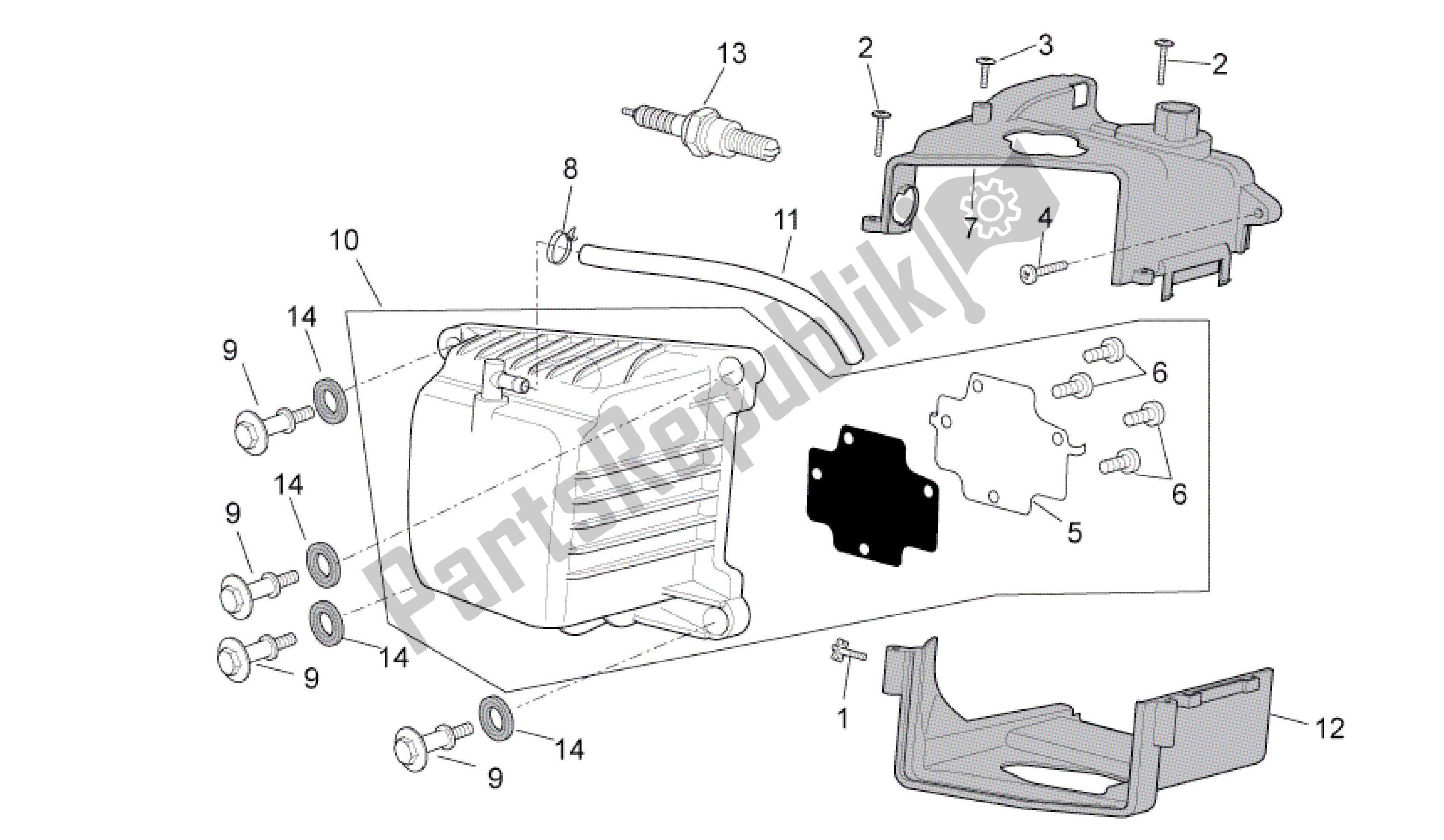 Todas las partes para Cubierta De La Cabeza de Aprilia Scarabeo 100 2006 - 2009