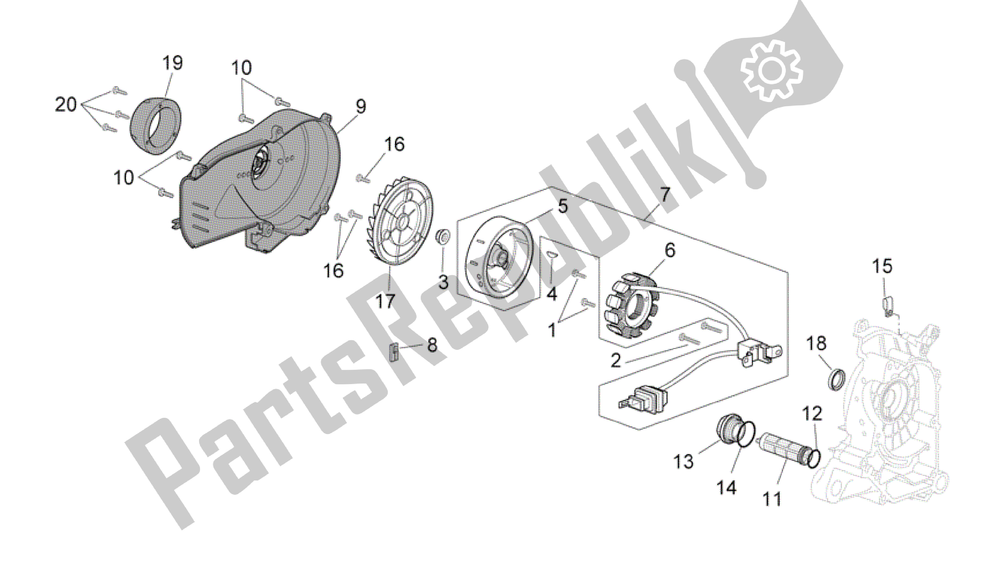 Wszystkie części do Cdi Magneto Assy Aprilia Scarabeo 100 2006 - 2009