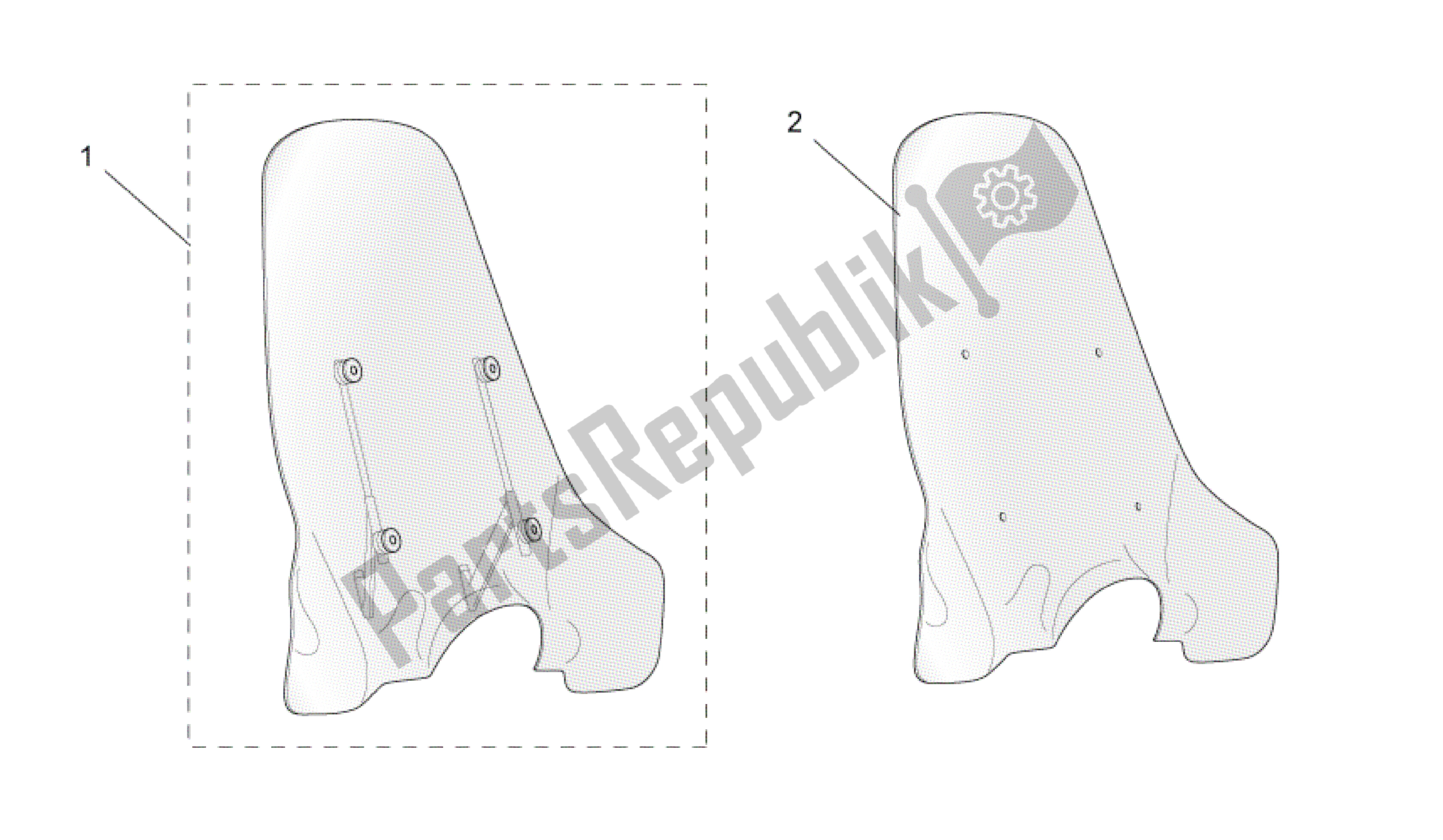 All parts for the Acc. - Windshields of the Aprilia Scarabeo 100 2006 - 2009