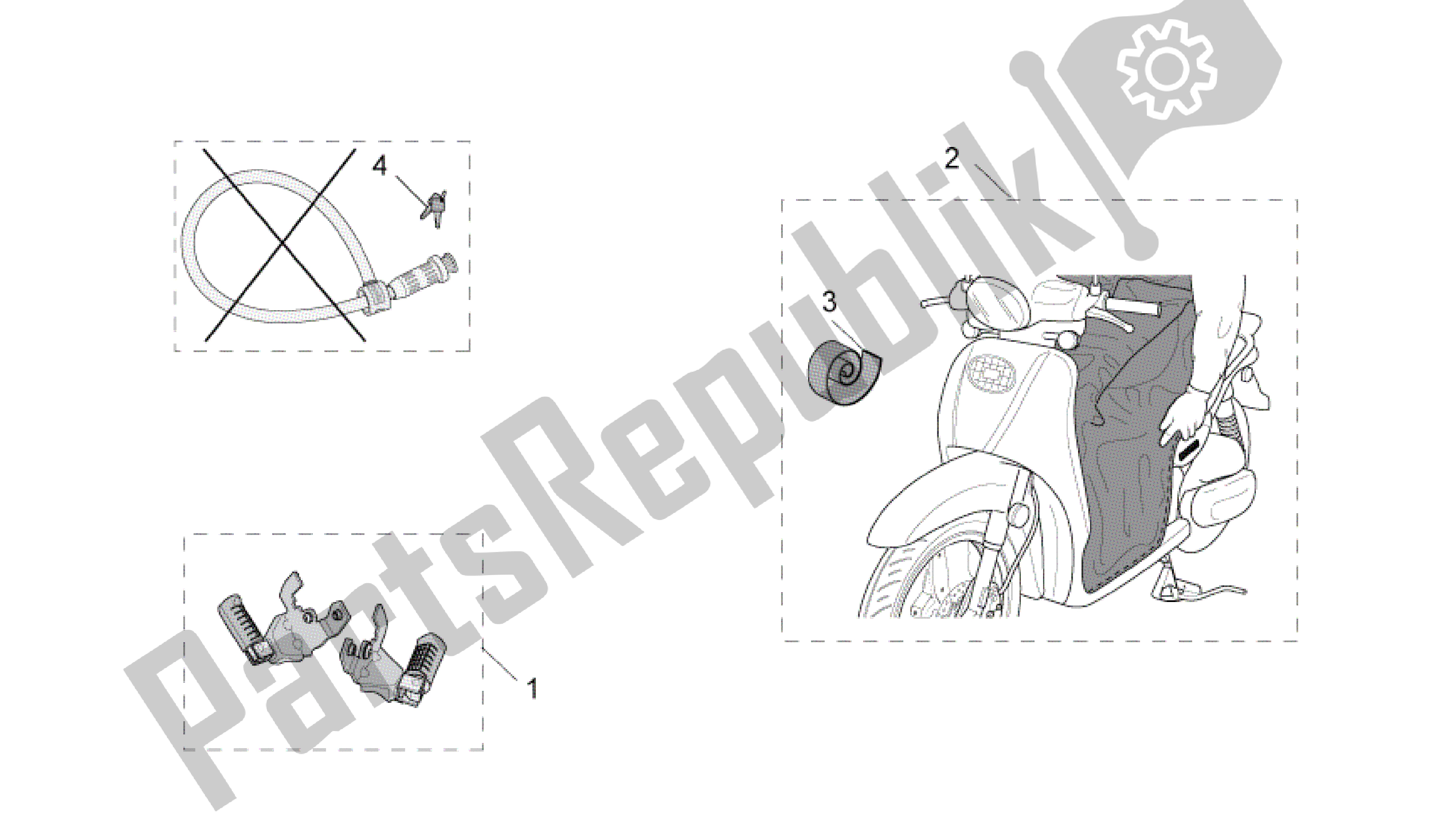 All parts for the Acc. - Various of the Aprilia Scarabeo 100 2006 - 2009