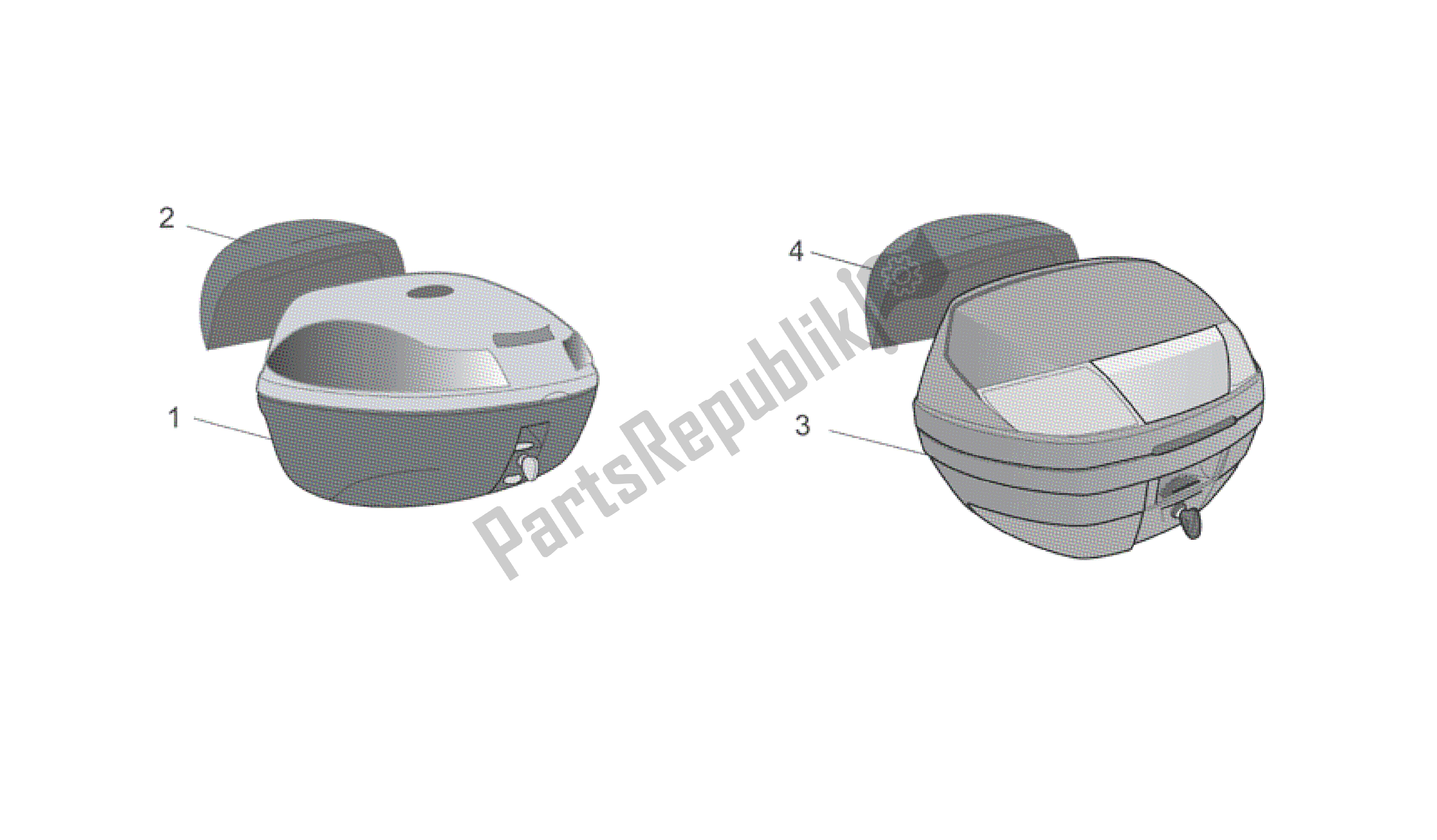 All parts for the Acc. - Top/cases I of the Aprilia Atlantic 125 2003 - 2006