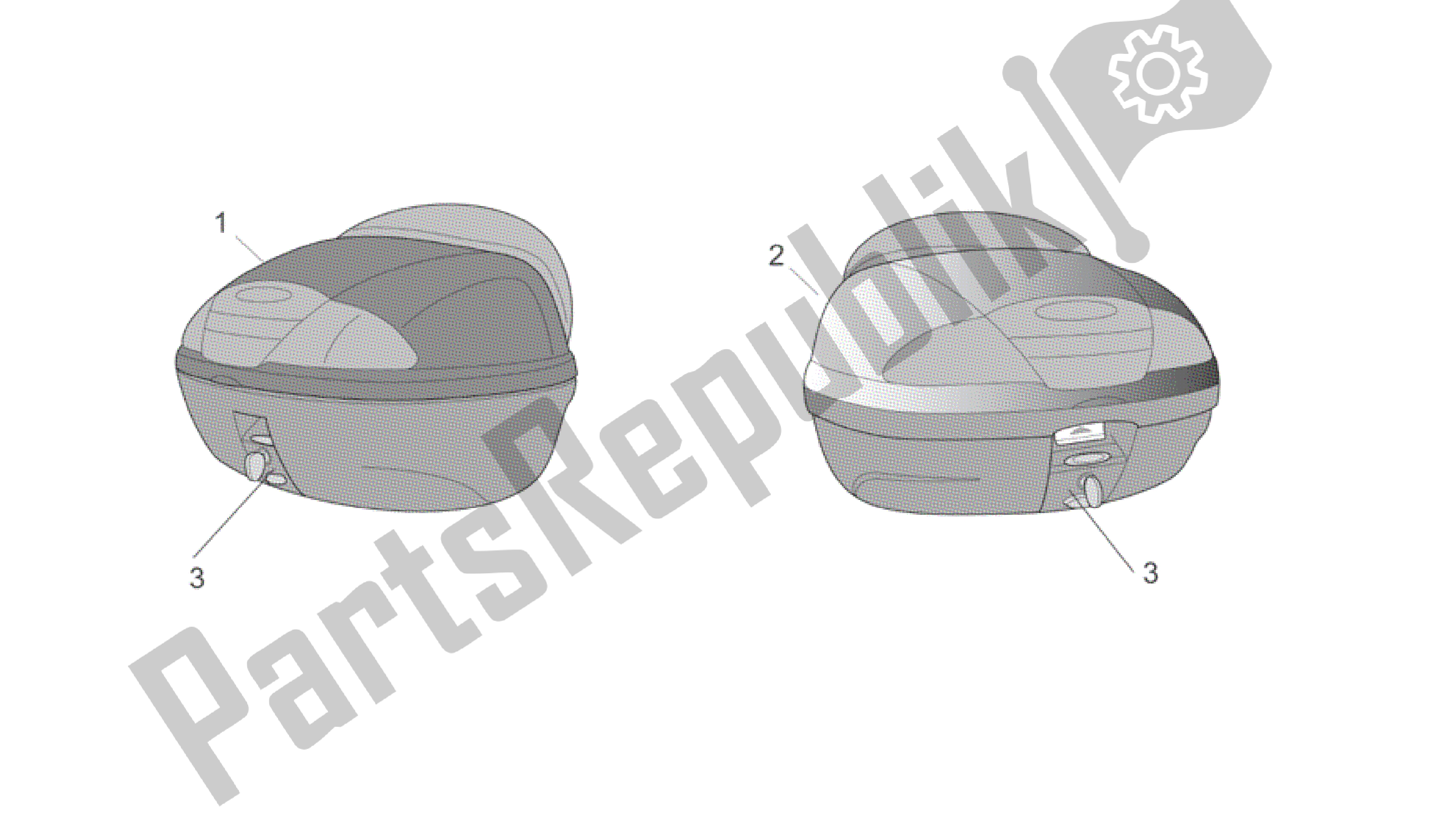 All parts for the Acc. - Top/cases Ii of the Aprilia Atlantic 125 2003 - 2006