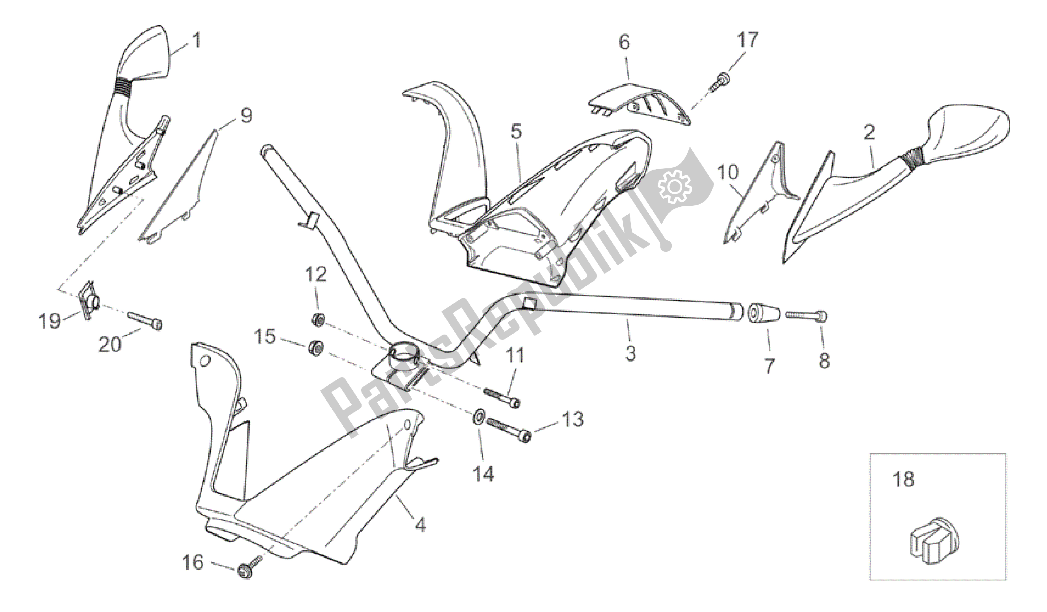 Alle Teile für das Lenker des Aprilia Atlantic 125 2003 - 2006