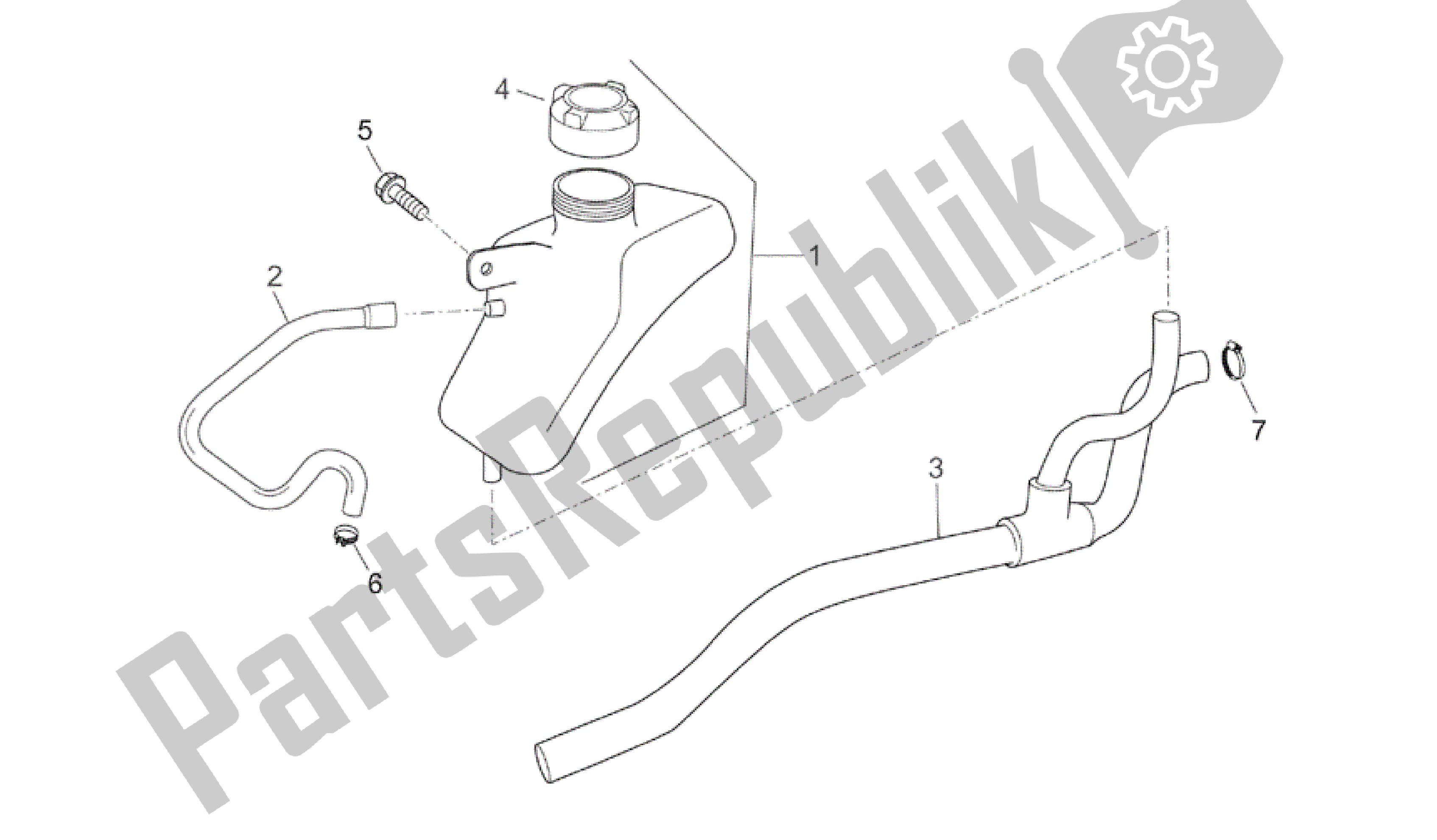 All parts for the Expansion Tank of the Aprilia Atlantic 125 2003 - 2006