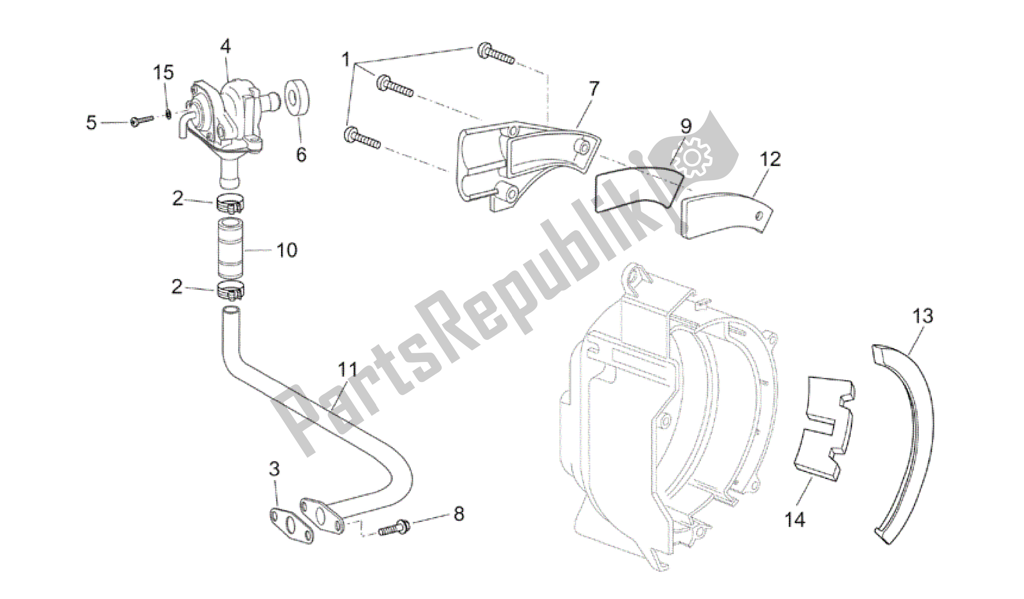 Toutes les pièces pour le Air Secondaire I du Aprilia Atlantic 125 2003 - 2006